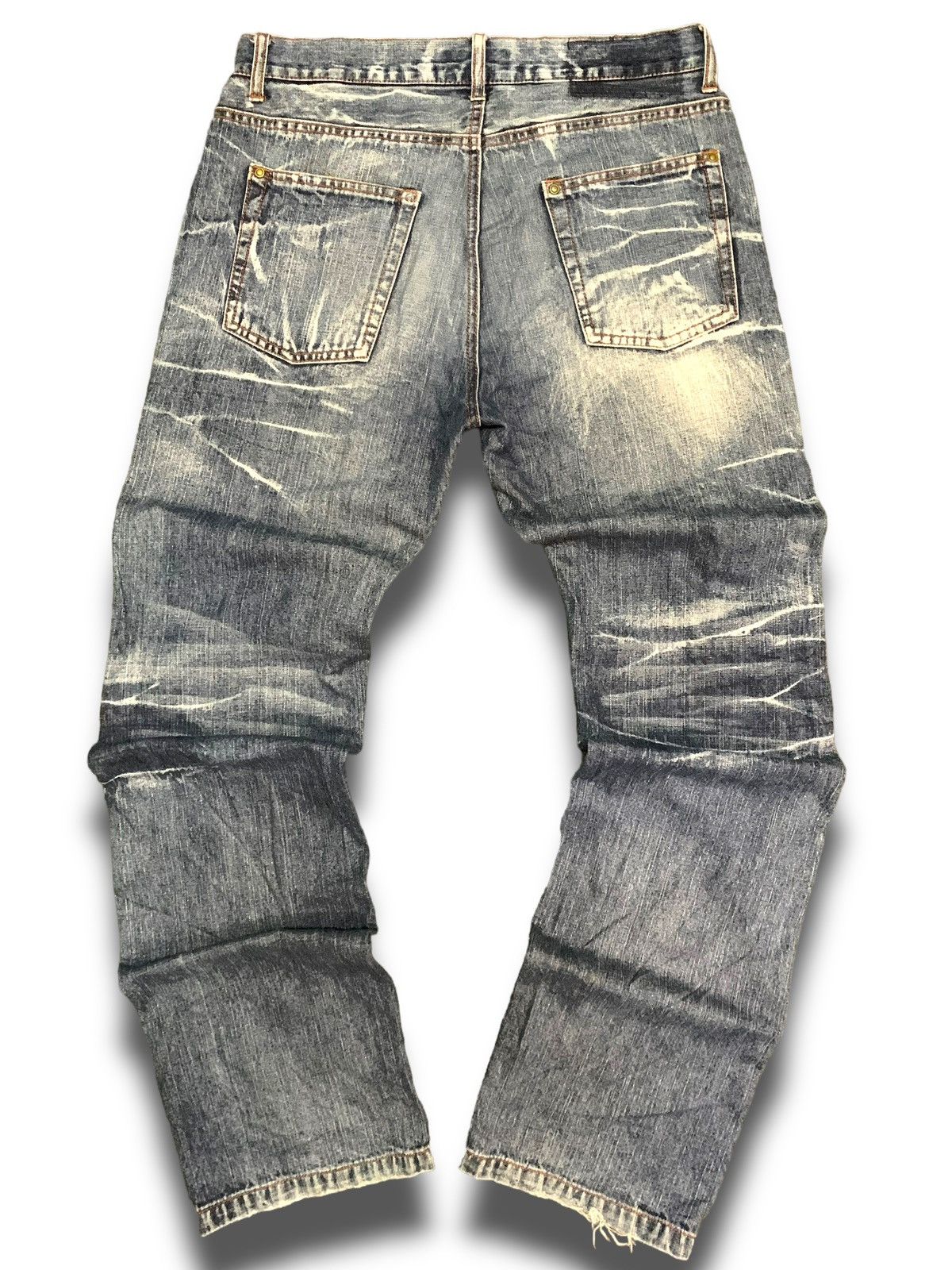 Japanese Brand Vintage 90s Distressed Kaihara Jeans Size US 33 - 1 Thumbnail