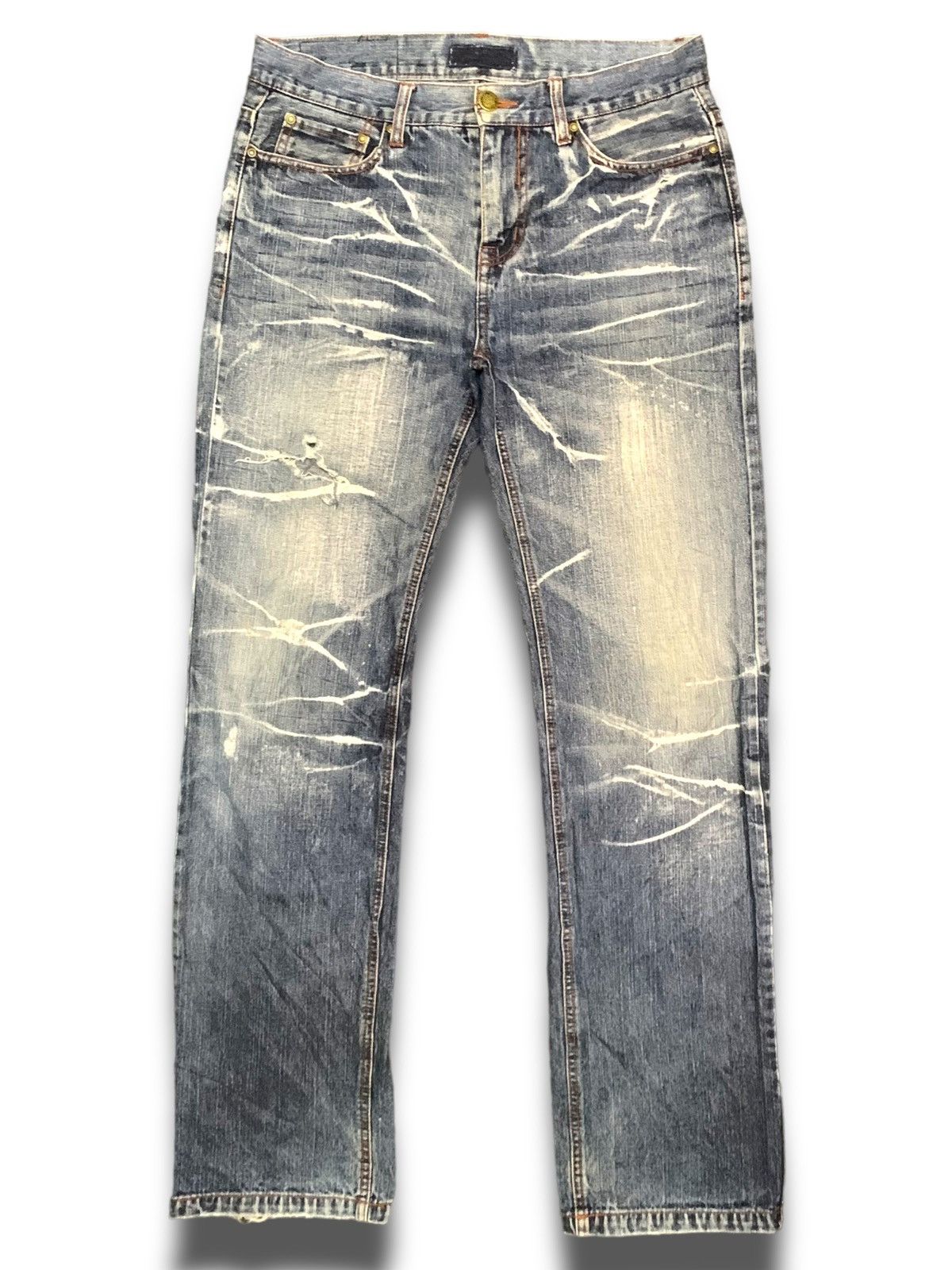 Japanese Brand Vintage 90s Distressed Kaihara Jeans Size US 33 - 2 Thumbnail