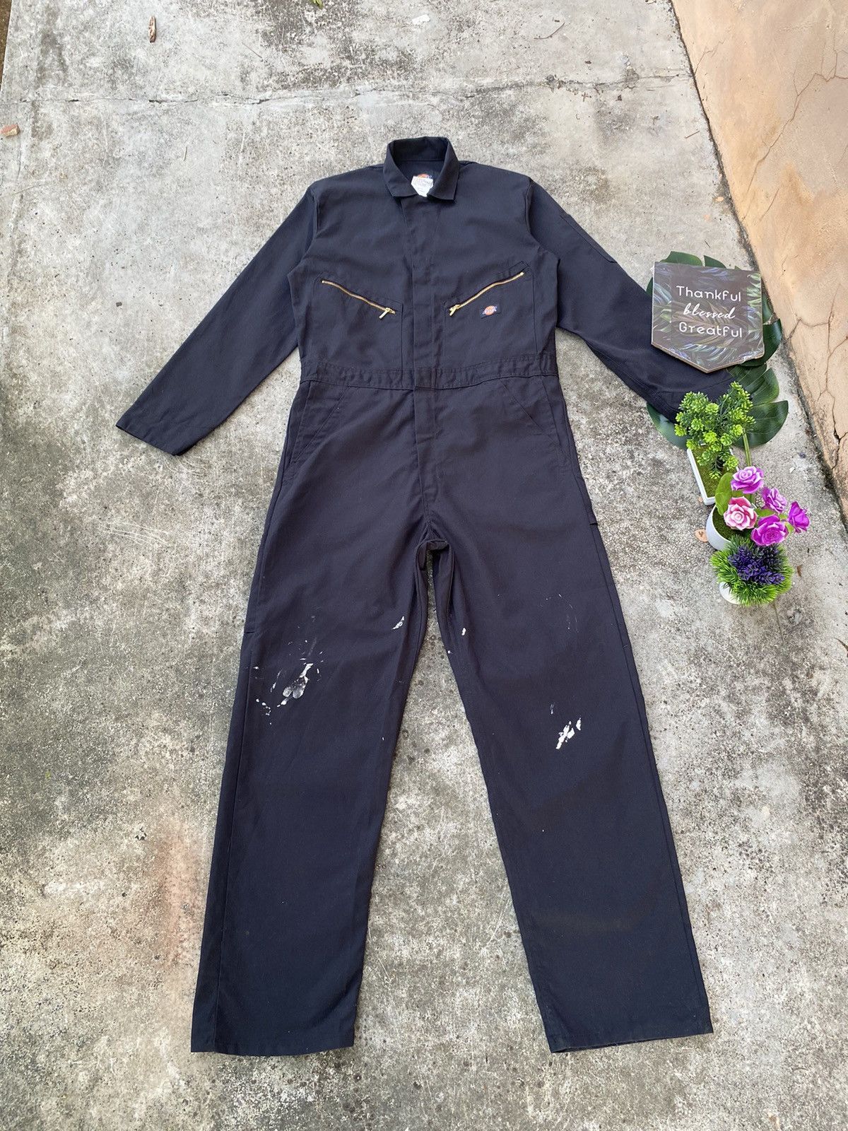 Dickies × Vintage Vintage Dikies Splatter Coverall Carpenter Worker Size US 37 - 1 Thumbnail