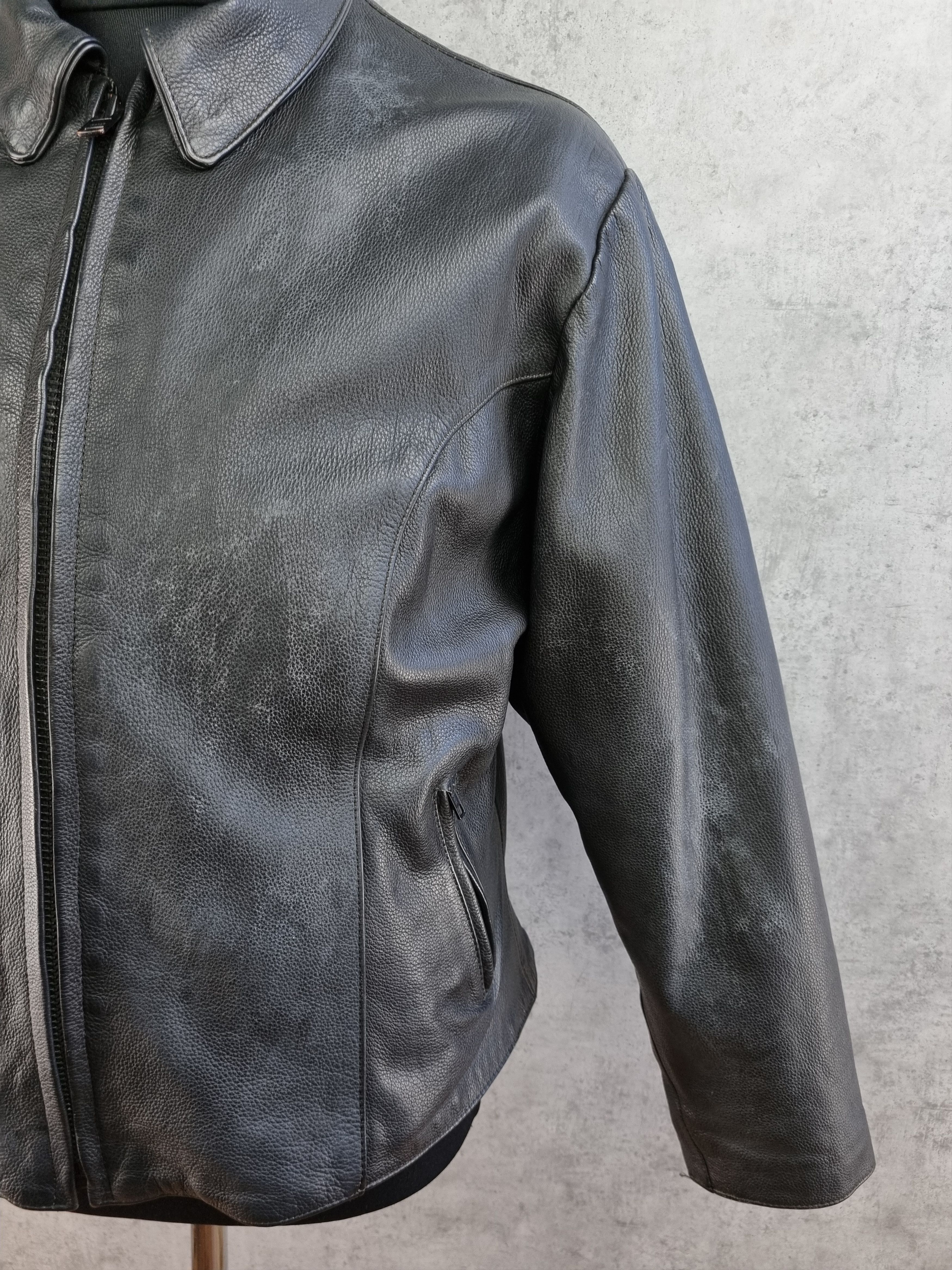 Genuine Leather 90s Leather Biker Jacket Japanese Motif Floral Yohji Style Size US M / EU 48-50 / 2 - 9 Thumbnail