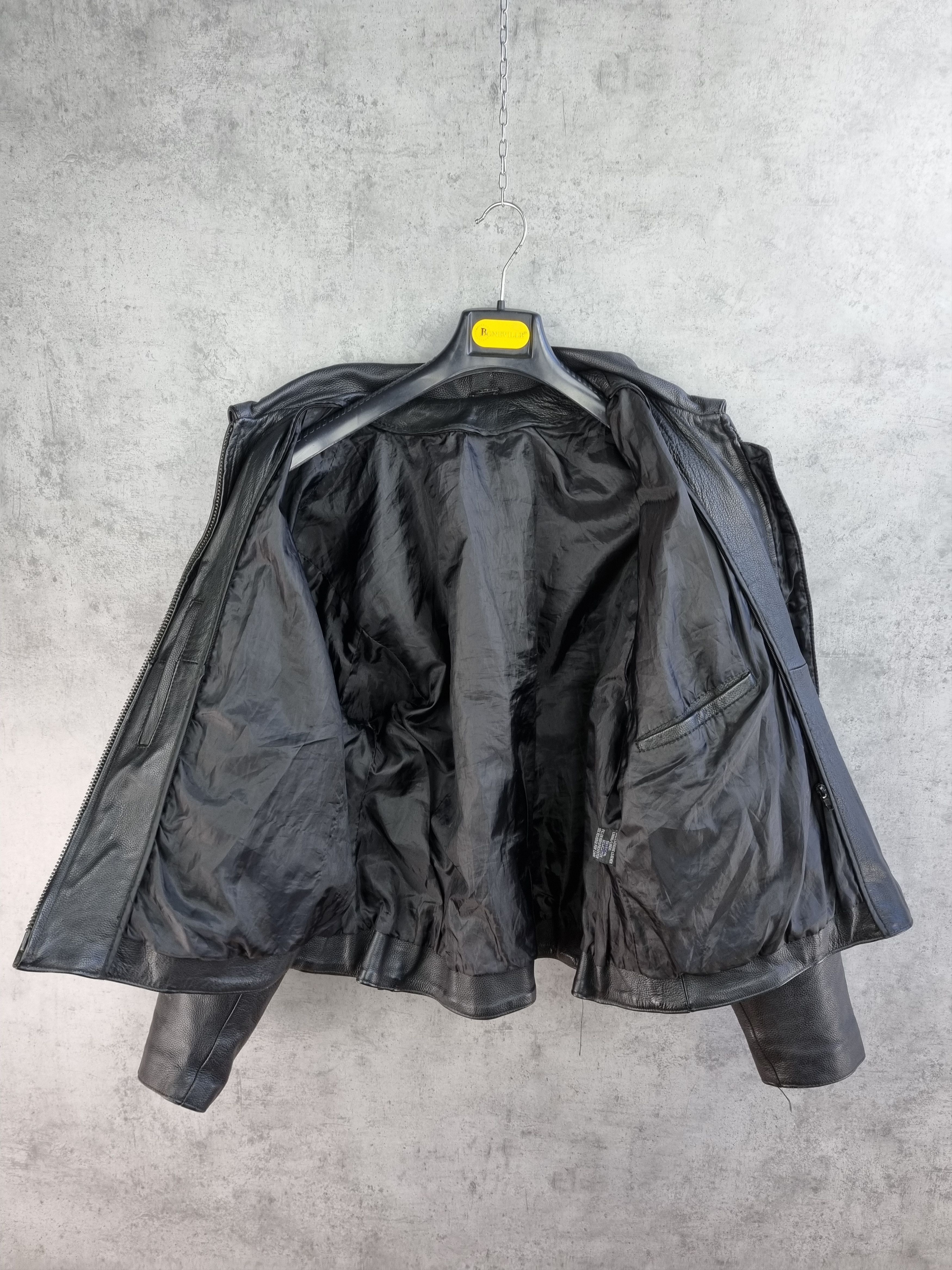 Genuine Leather 90s Leather Biker Jacket Japanese Motif Floral Yohji Style Size US M / EU 48-50 / 2 - 6 Thumbnail