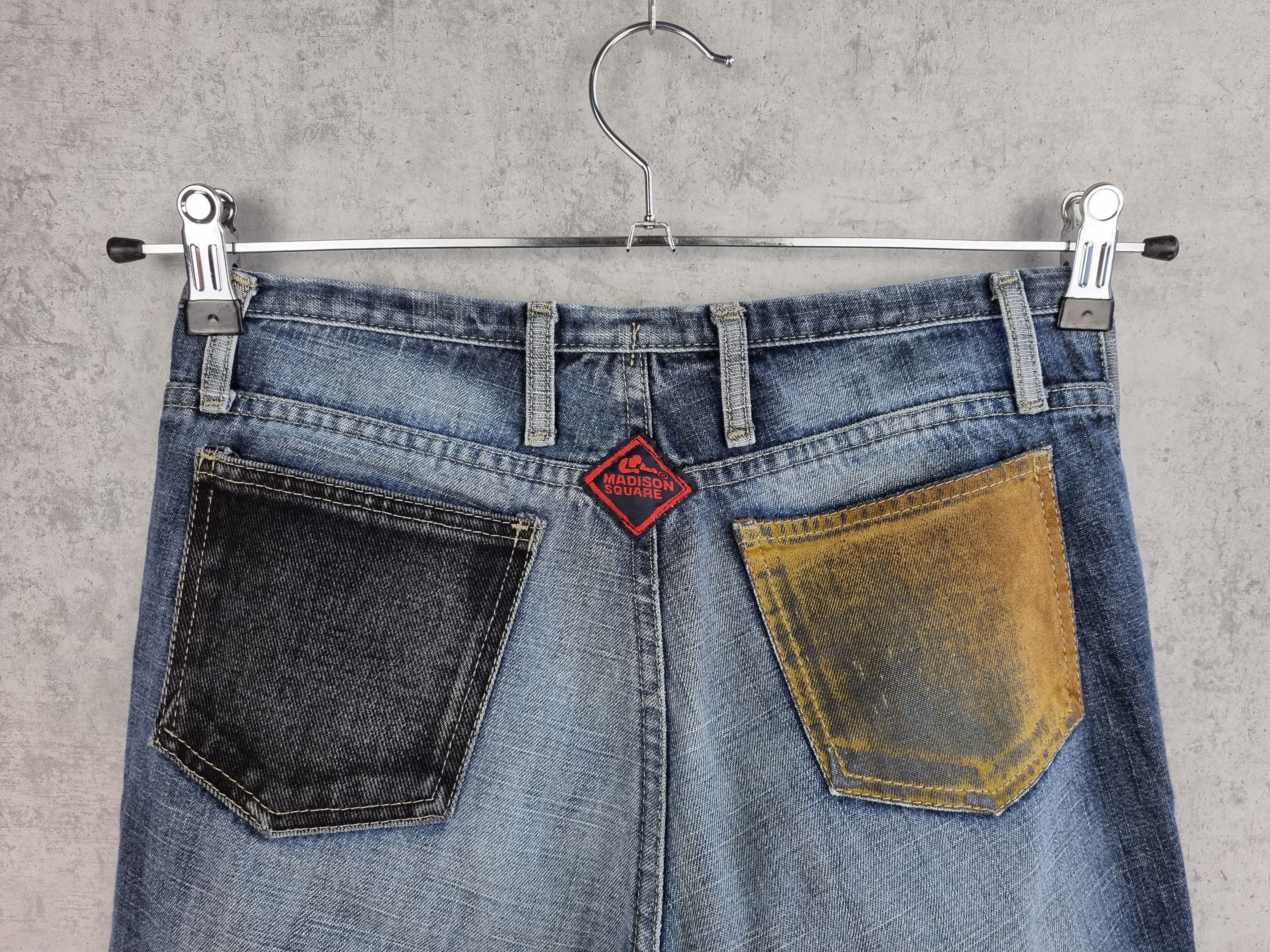 90s Madison Square Patchwork Flared Denim Pants