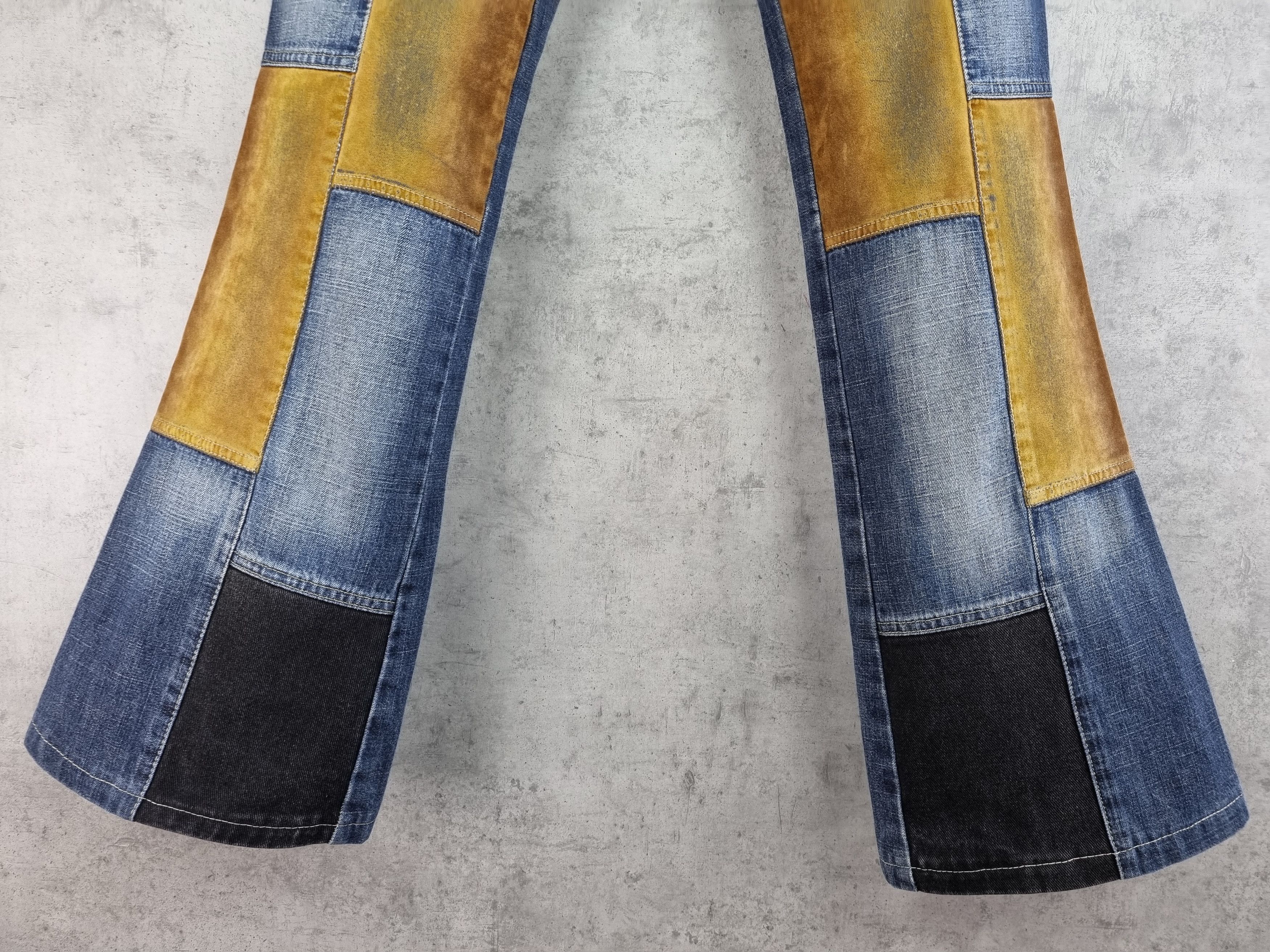 90s Madison Square Patchwork Flared Denim Pants