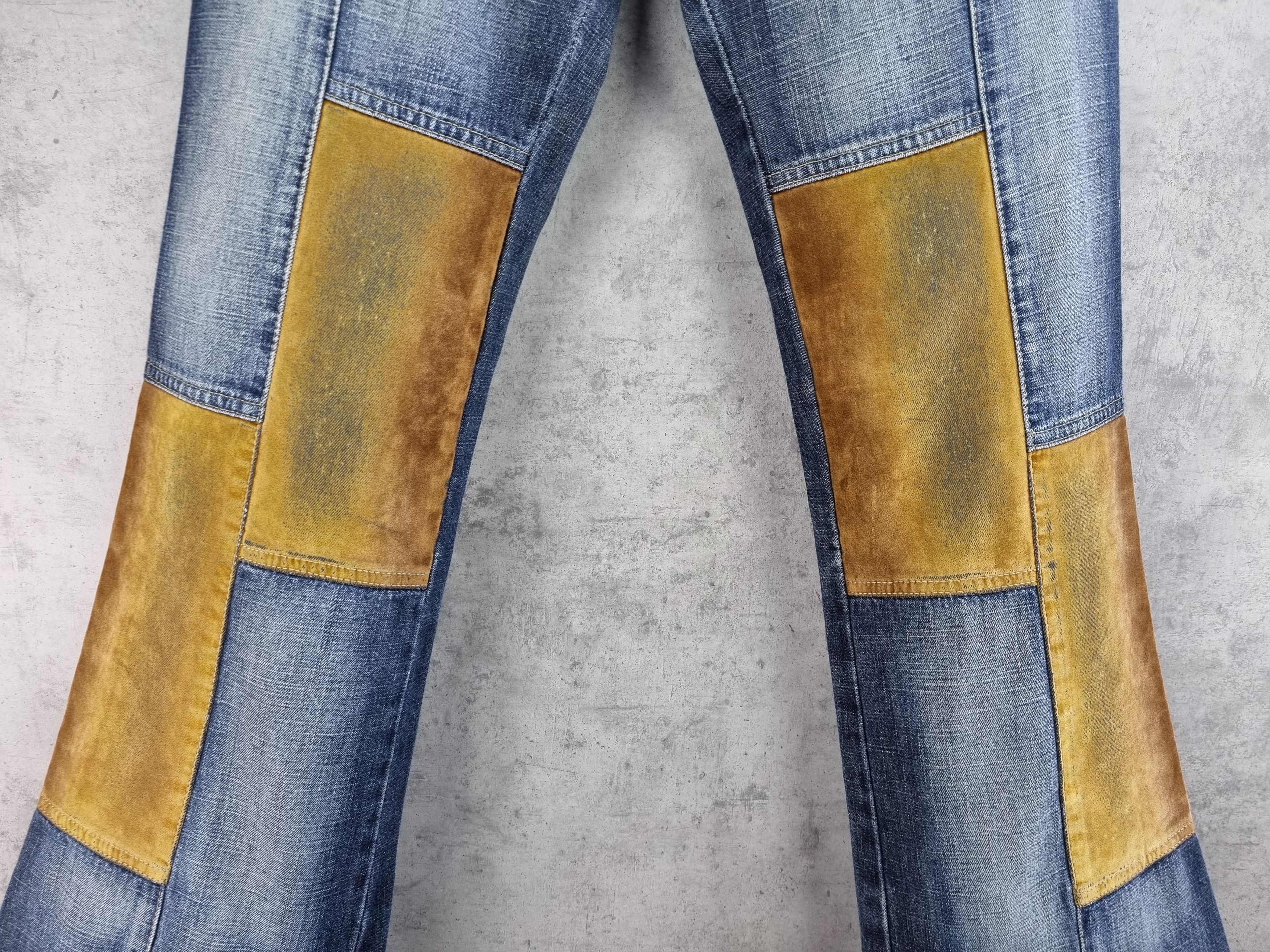 90s Madison Square Patchwork Flared Denim Pants