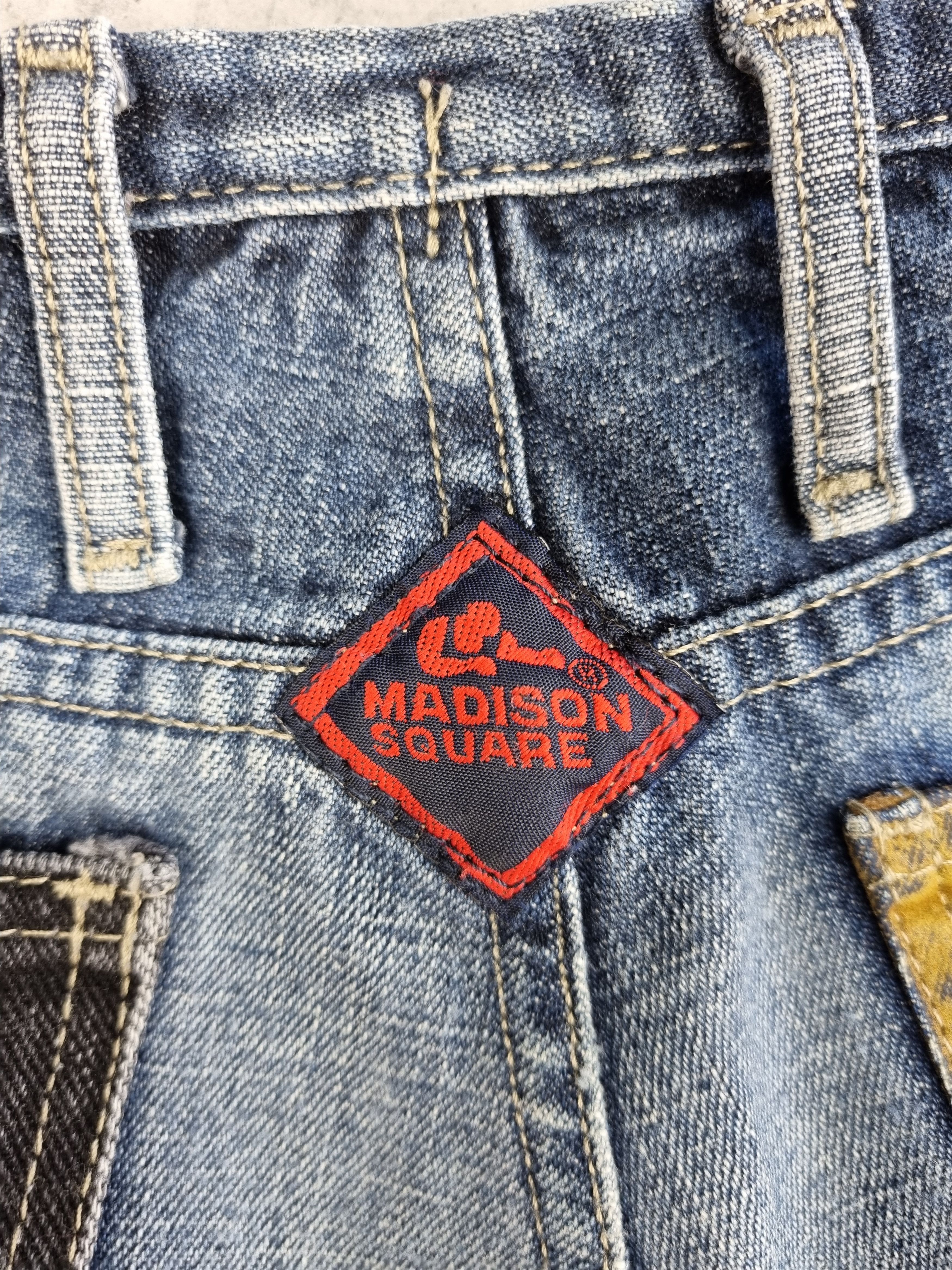 90s Madison Square Patchwork Flared Denim Pants
