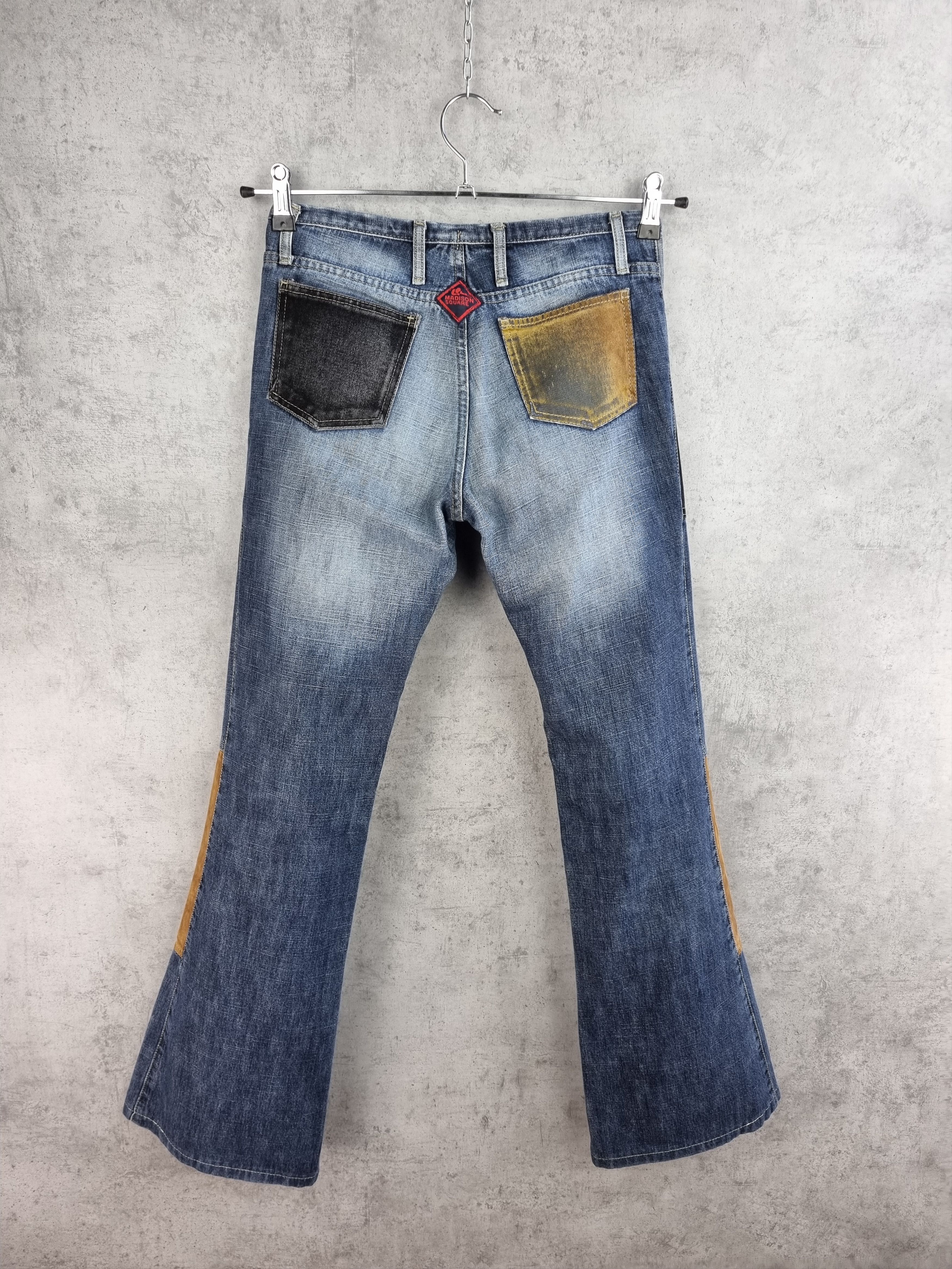 90s Madison Square Patchwork Flared Denim Pants
