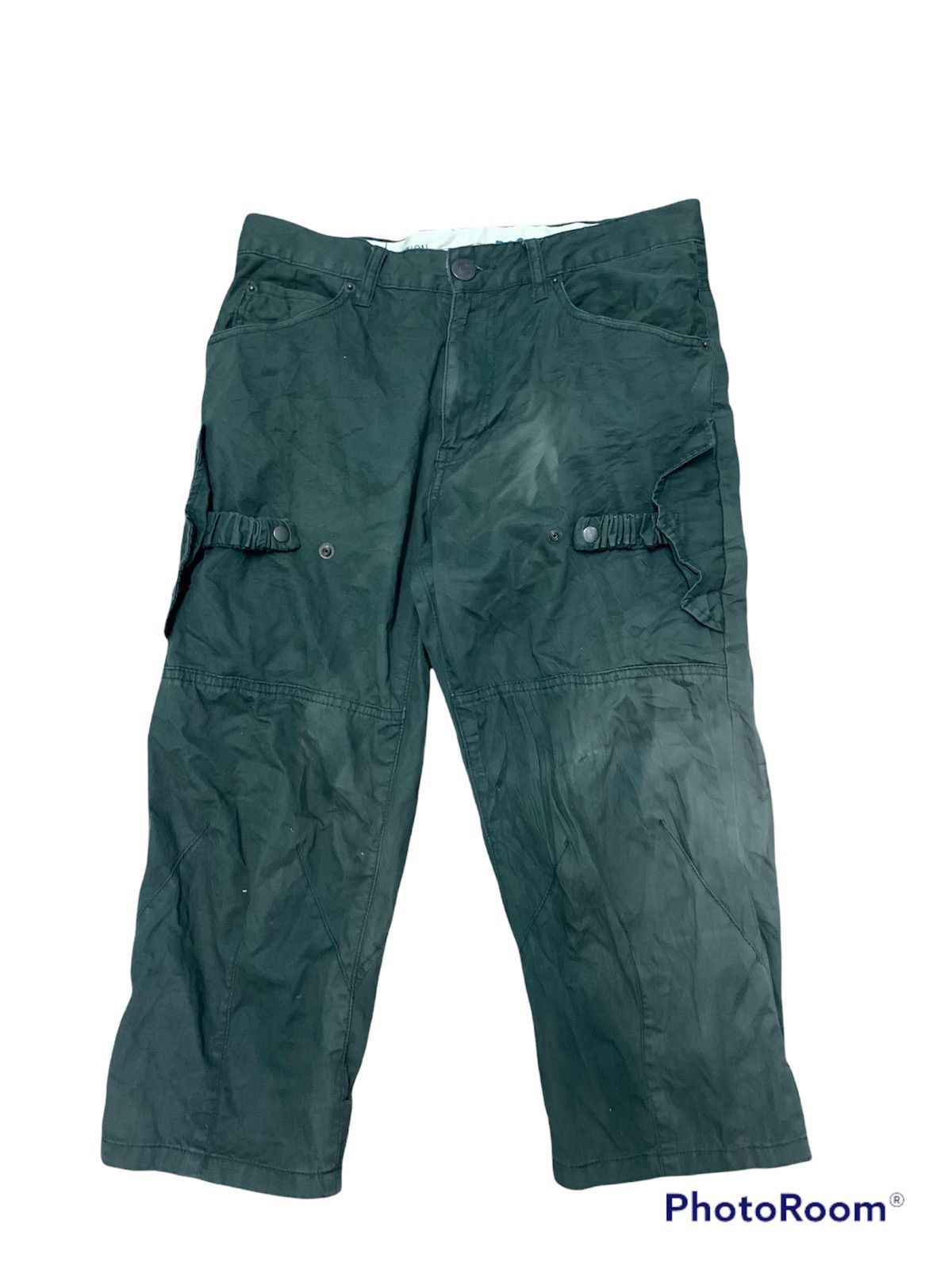 Japanese Brand Nice PPFM 3 Quarter Cargo Pants Sun Faded Size US 35 - 1 Thumbnail