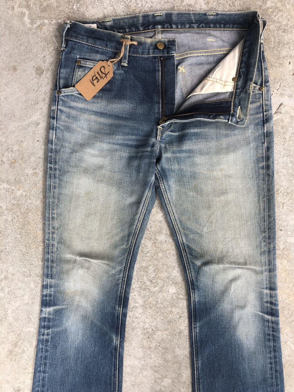 If Six Was Nine Japanese Lee Flared Jeans Distressed Jeans Size US 33 - 3 Thumbnail
