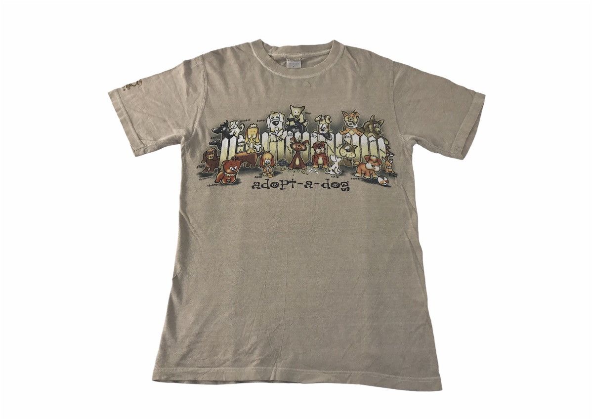 image of Crazy Shirts x Vintage Crazy Shirt Adopt A Dog Type Tee in Brown, Men's (Size Small)