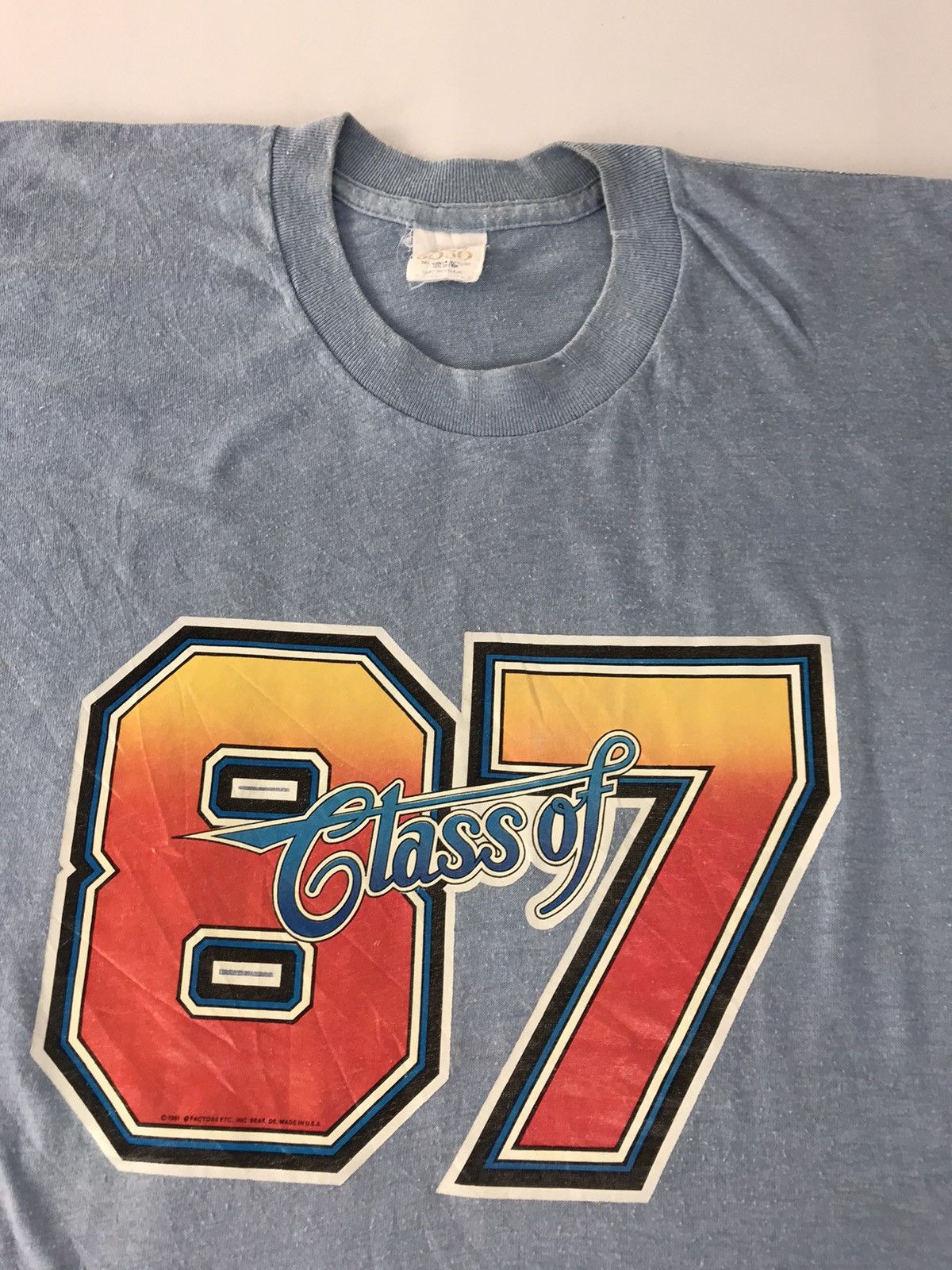 Vintage 90s 50/50 Tee T-shirt Class Of 1989 Printed Big Logo Size US S / EU 44-46 / 1 - 3 Thumbnail