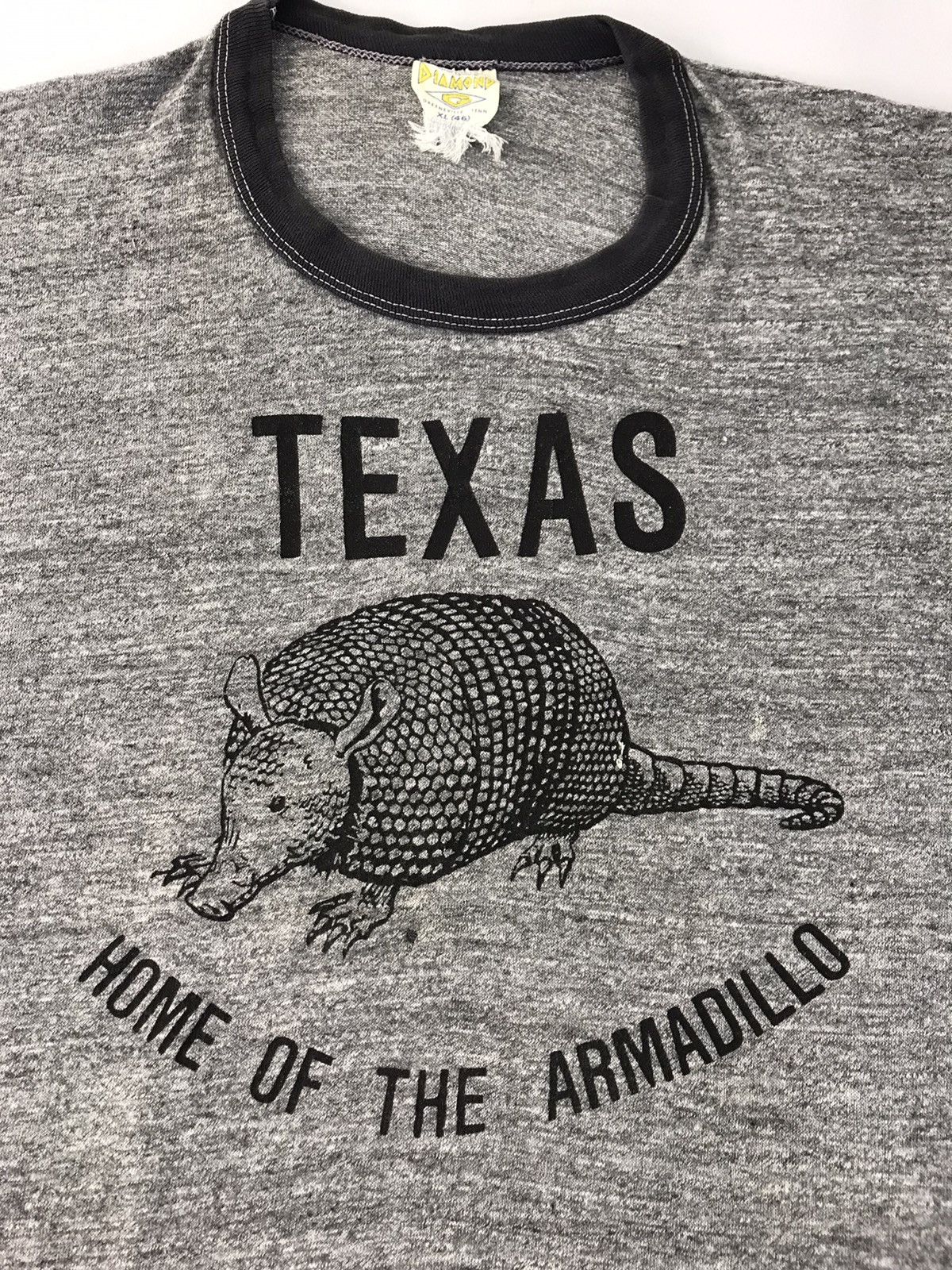 Vintage Texas Home Of Armadillo Grey Ringer Tee Soft Size US M / EU 48-50 / 2 - 3 Thumbnail