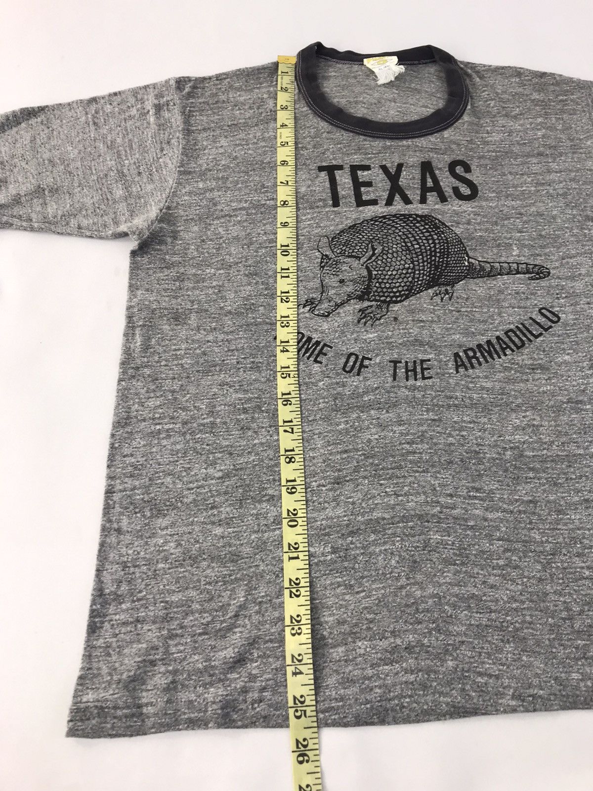 Vintage Texas Home Of Armadillo Grey Ringer Tee Soft Size US M / EU 48-50 / 2 - 7 Thumbnail