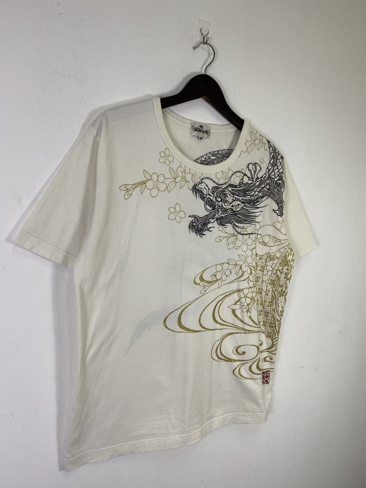 Japanese Brand Vintage Karakuri Tamashi Embroidary Dragon T Shirt Size US L / EU 52-54 / 3 - 3 Thumbnail