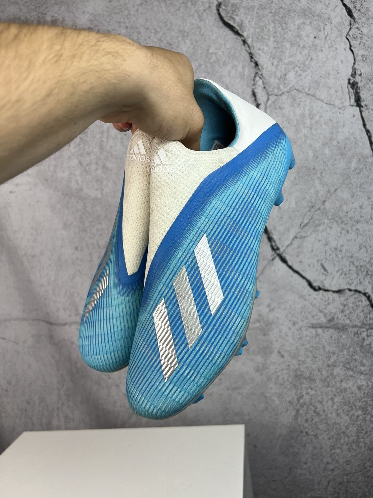 Adidas Adidas X 19.2 FG White Blue Size US 10 / EU 43 - 2 Thumbnail