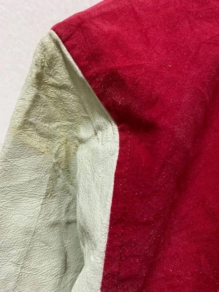 Japanese Brand × Vintage VTG CANADA ACADEMY DISTRESSED LEATHER SLEEVE VARSITY JACKET Size US M / EU 48-50 / 2 - 8 Thumbnail