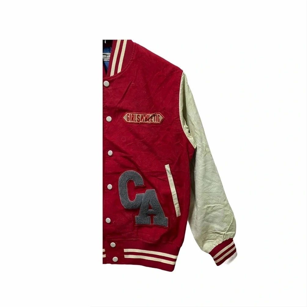 Japanese Brand × Vintage VTG CANADA ACADEMY DISTRESSED LEATHER SLEEVE VARSITY JACKET Size US M / EU 48-50 / 2 - 5 Thumbnail