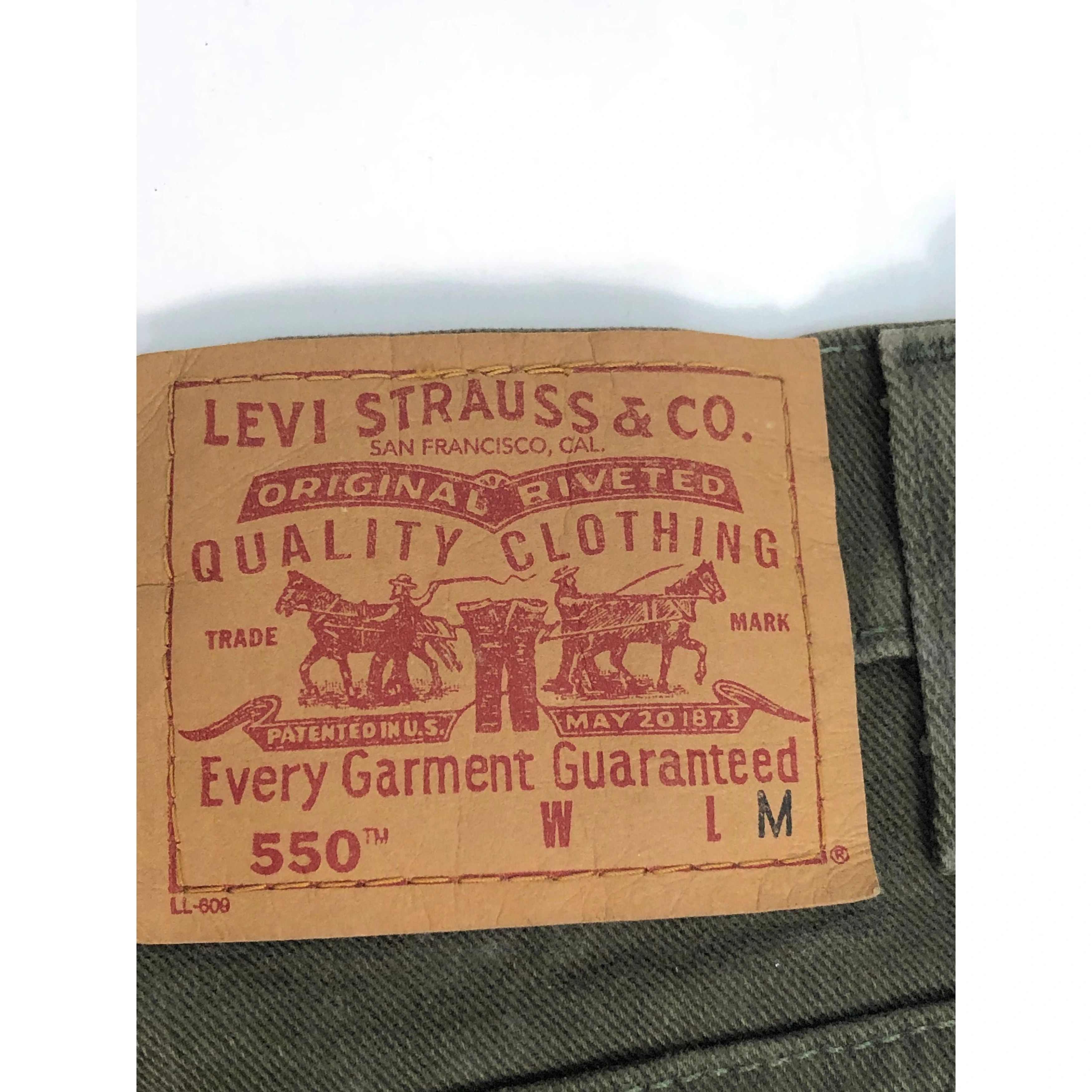 Levi's Vintage 90s Levis 550 Relaxed Fit Olive Green DP0086 Size US 32 / EU 48 - 5 Thumbnail