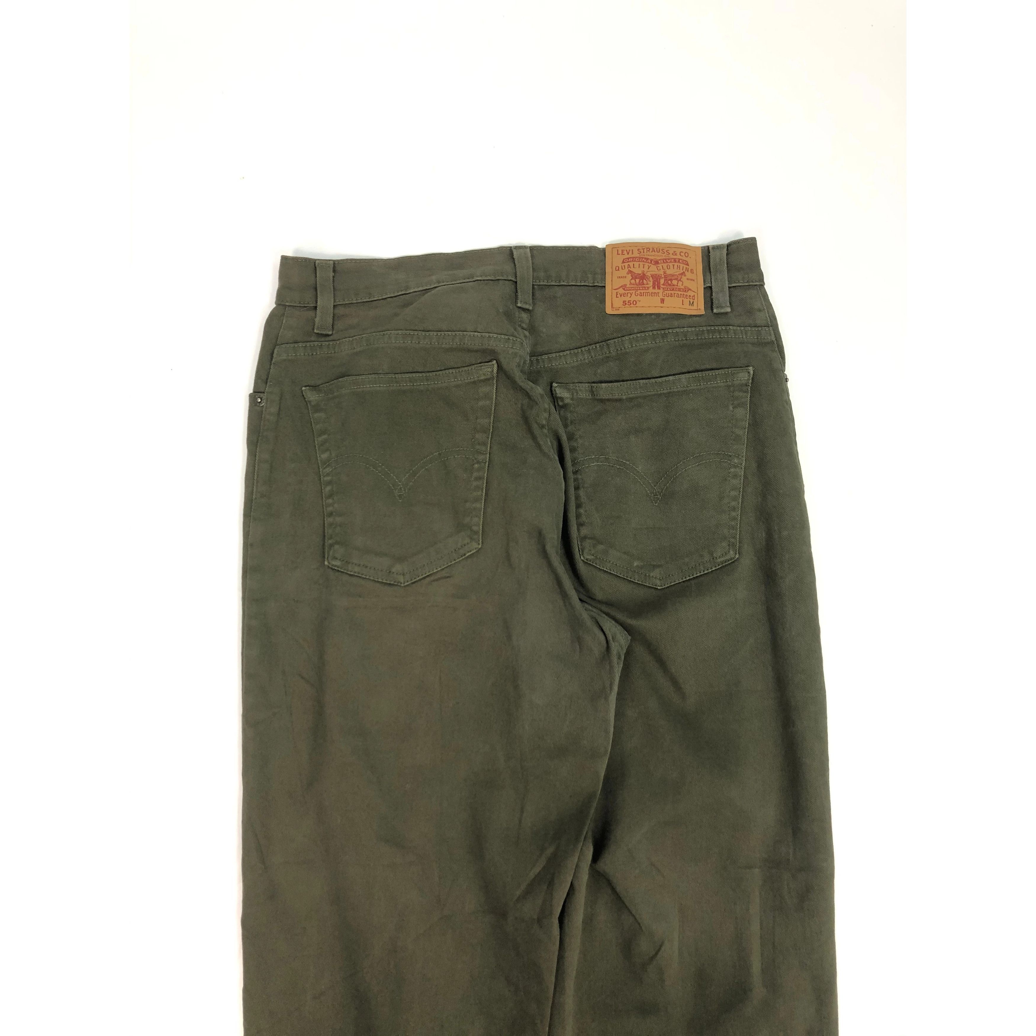 Levi's Vintage 90s Levis 550 Relaxed Fit Olive Green DP0086 Size US 32 / EU 48 - 4 Thumbnail