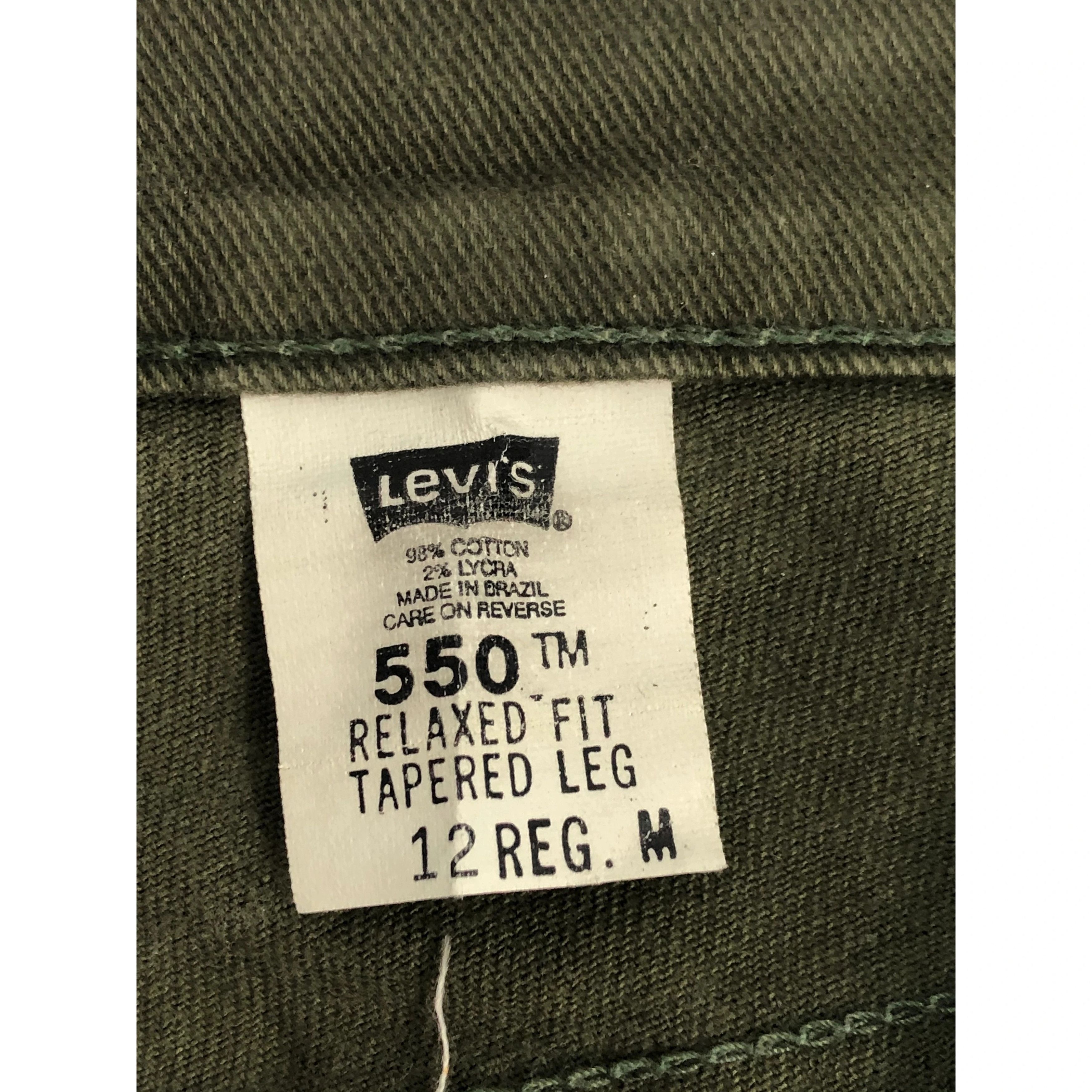 Levi's Vintage 90s Levis 550 Relaxed Fit Olive Green DP0086 Size US 32 / EU 48 - 6 Thumbnail