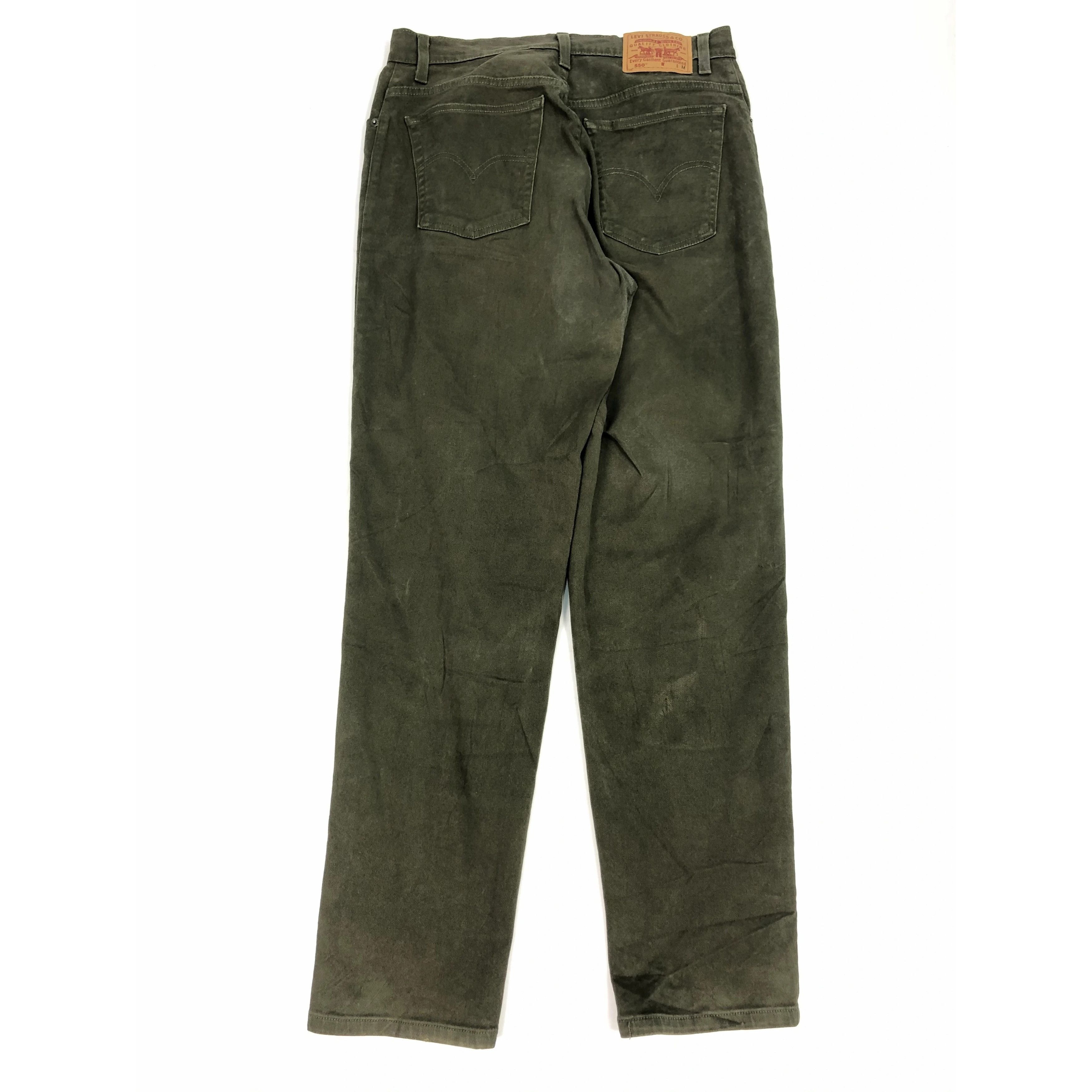 Levi's Vintage 90s Levis 550 Relaxed Fit Olive Green DP0086 Size US 32 / EU 48 - 3 Thumbnail