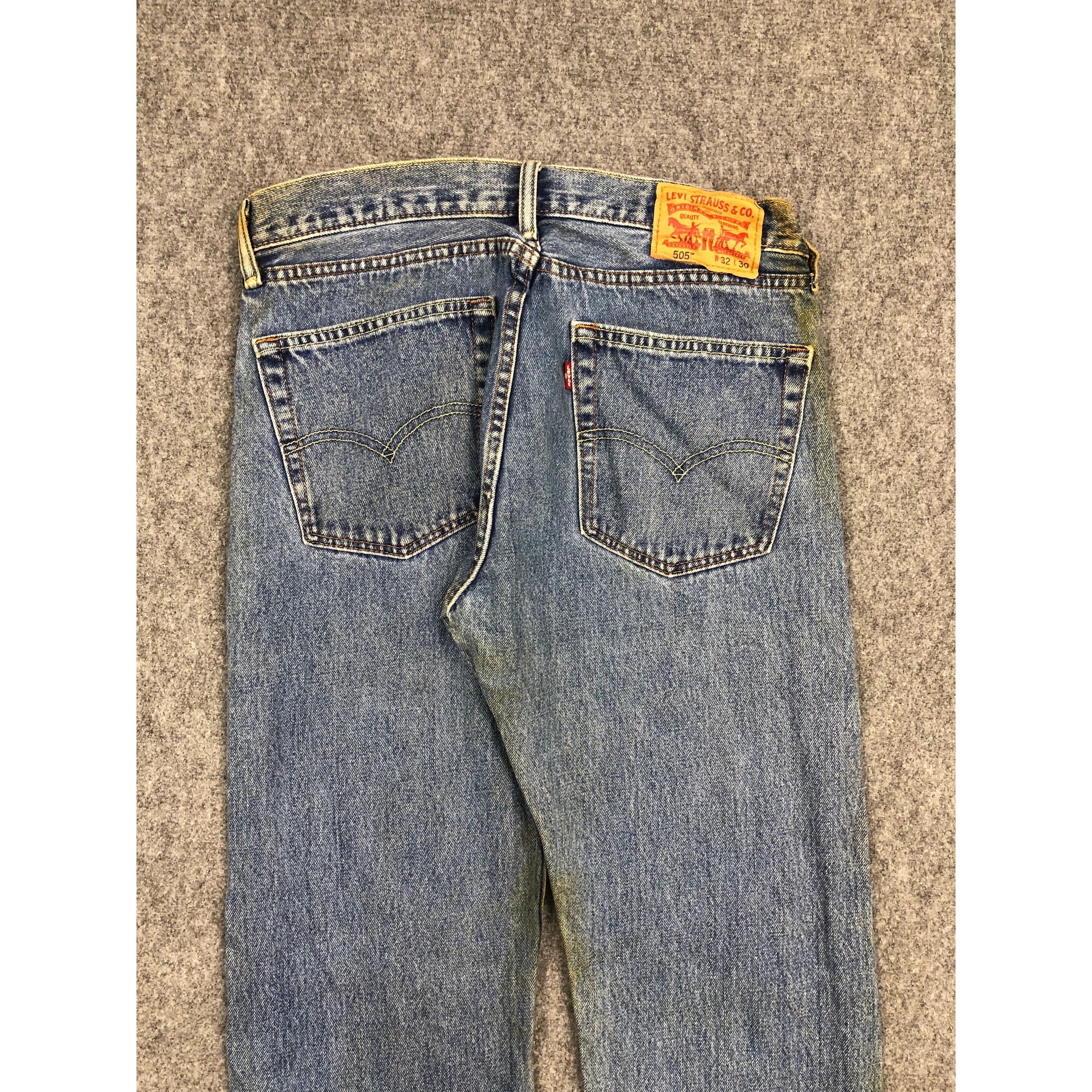 Levi's Vintage Levis 505 Regular Fit Blue Denim DP0243 Size US 32 / EU 48 - 4 Thumbnail