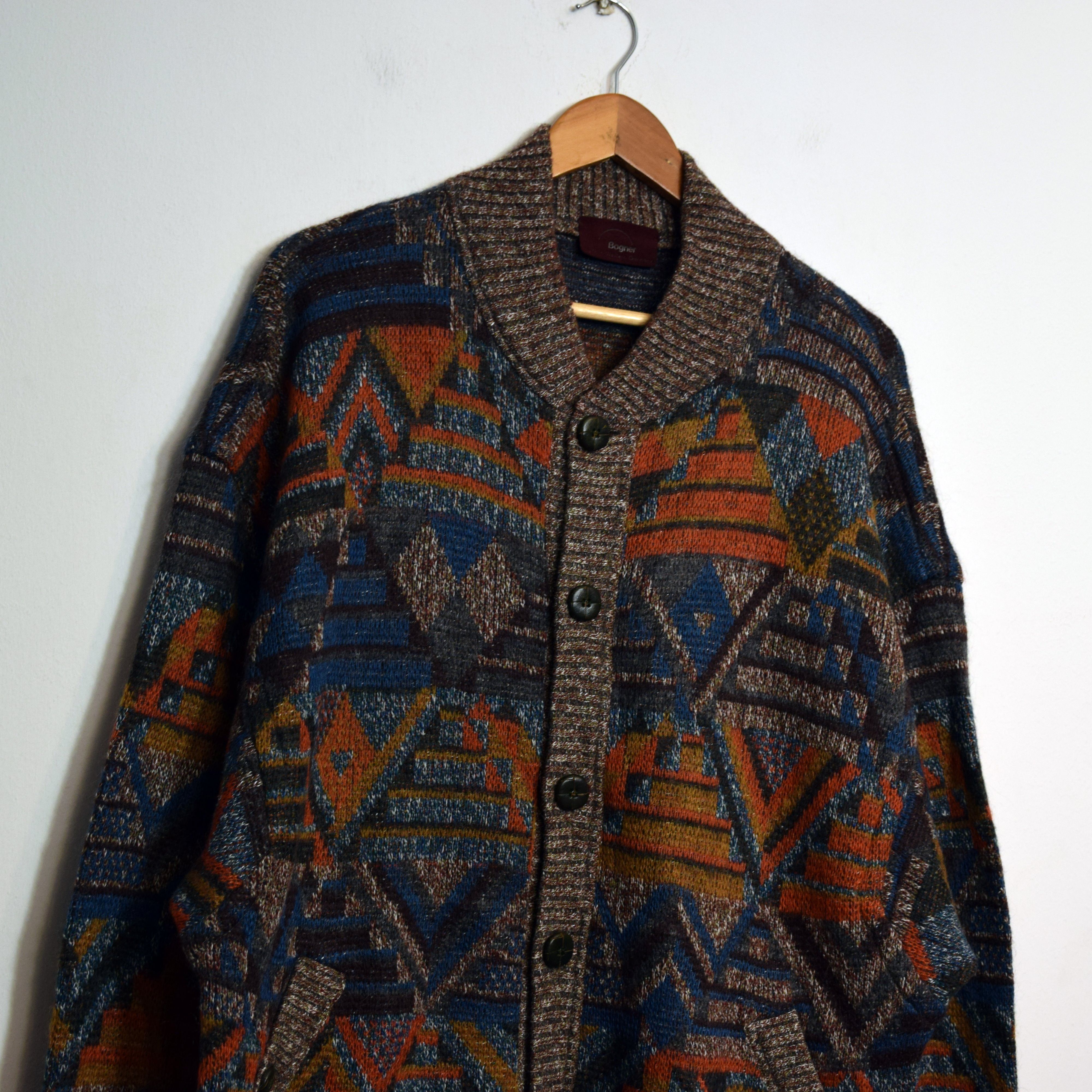 Bogner × Vintage 80s Heavy Wool Mohair Bogner Knitwear Cardigan M Sweater Size US M / EU 48-50 / 2 - 2 Thumbnail