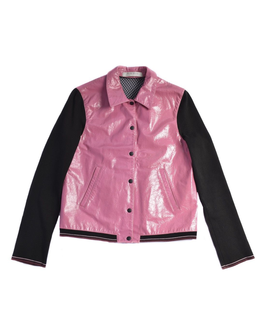 image of Miu Miu S/s2000 Runway Pink Leather Jacket, Women's (Size Small)