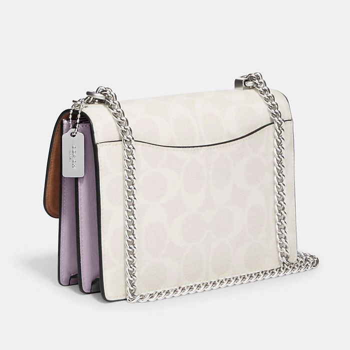 Coach White Signature Canvas Mini Jamie Bee Print Camera Bag Coach