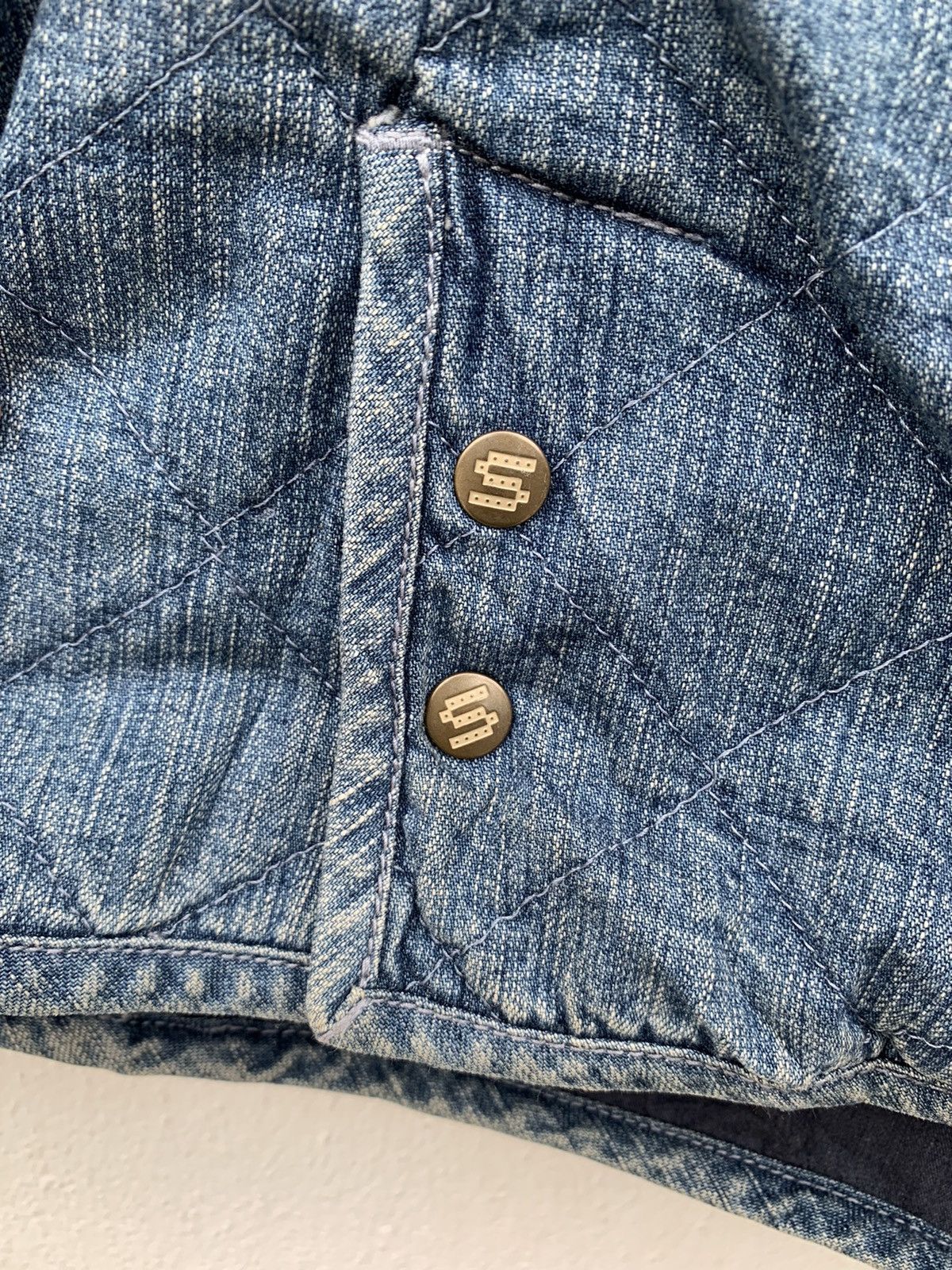 Indigo × Sonia Rykiel Sonia Rykiel Distressed Denim Quilted Jacket Size US M / EU 48-50 / 2 - 4 Thumbnail