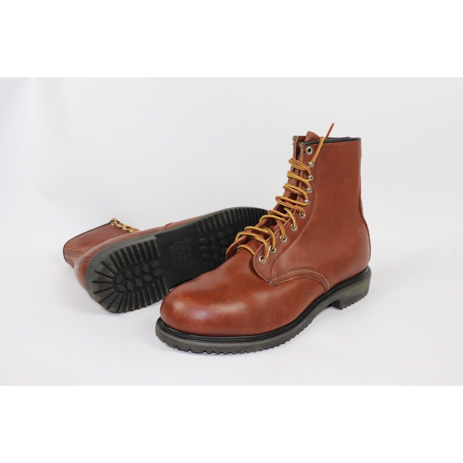 NOS Vintage 90s Red Wing Shoes Leather Steel Toe Boots