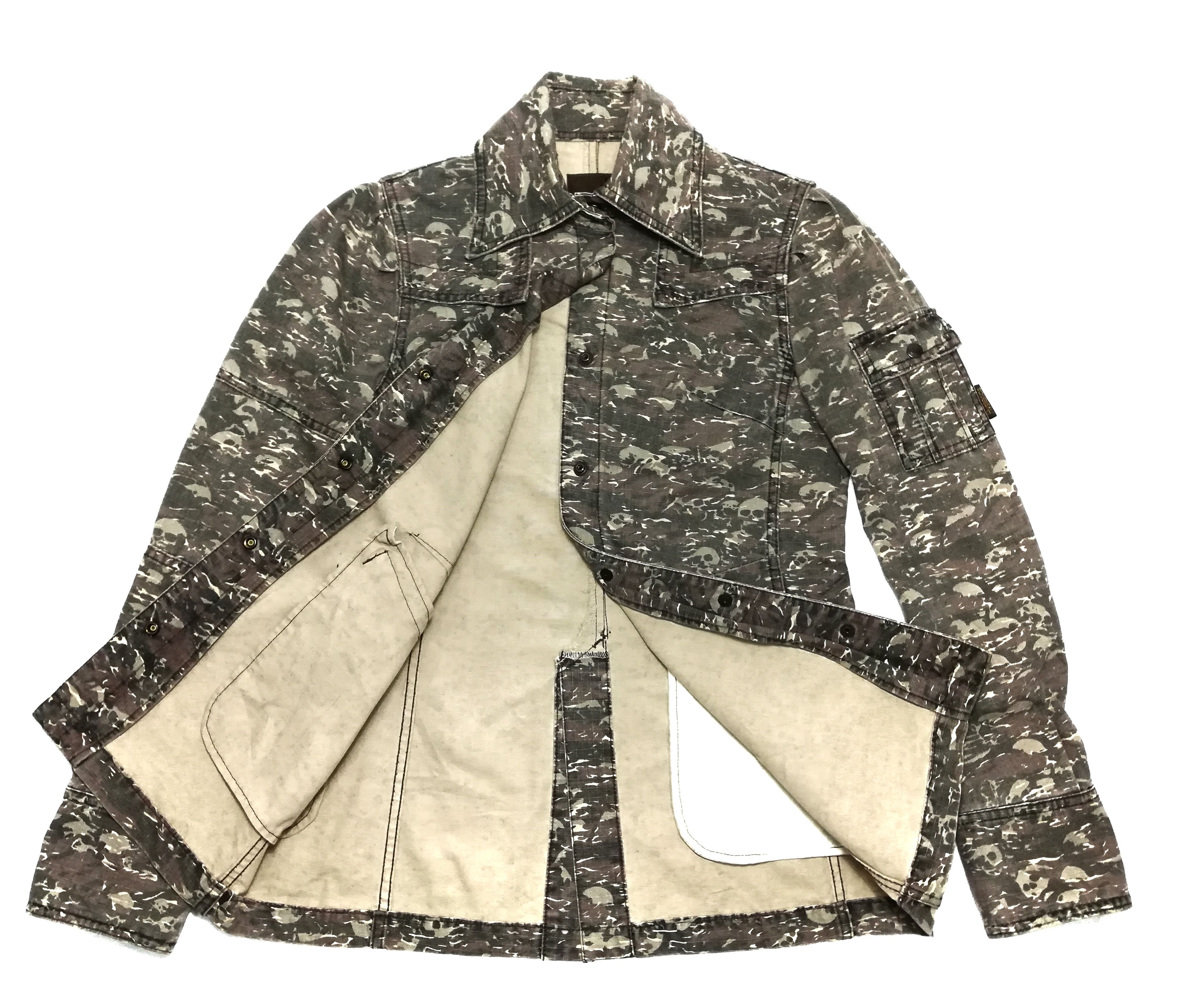 image of Dope!!! Hysteric Glamour Skulls Full Print Jacket in Brown, Men's (Size 2XS)