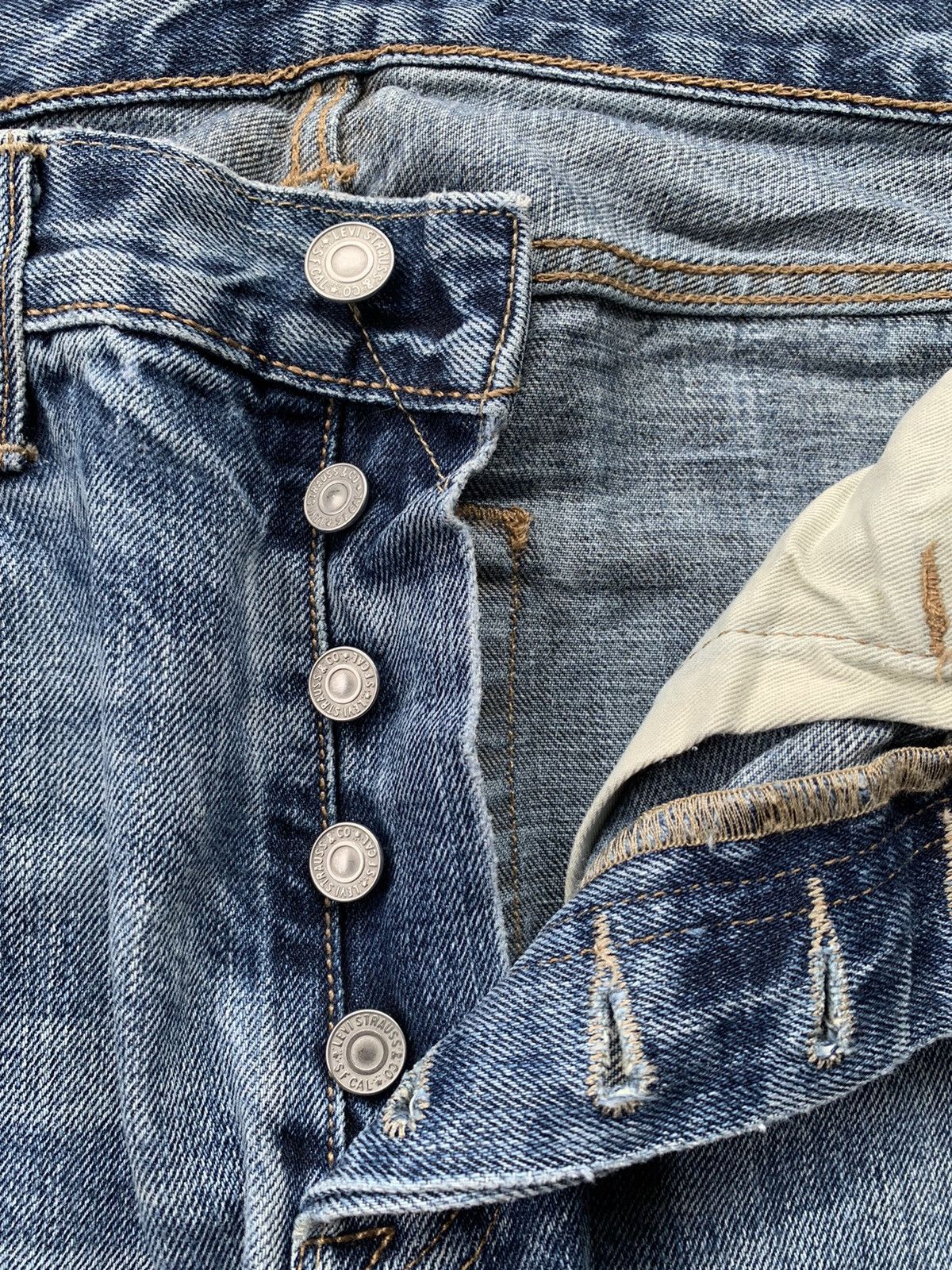 Levi's Levis 501 Faded Wash Denim Size US 33 - 5 Thumbnail