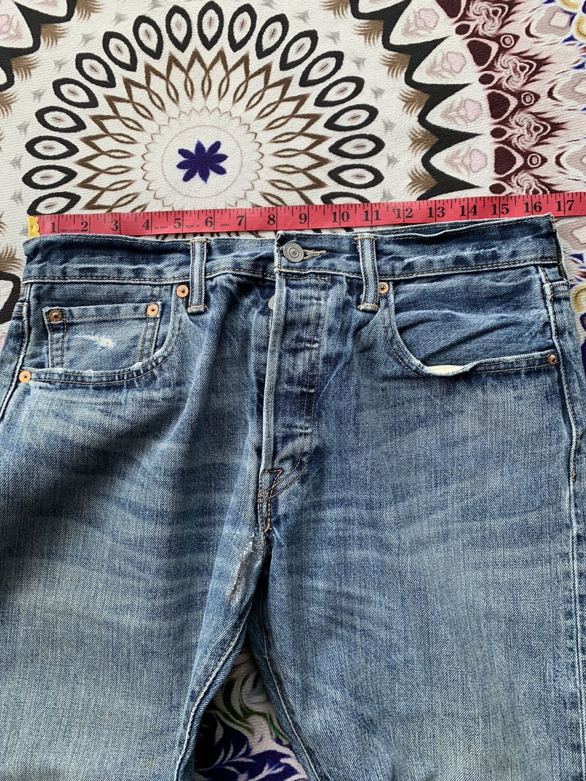 Levi's Levis 501 Faded Wash Denim Size US 33 - 16 Thumbnail