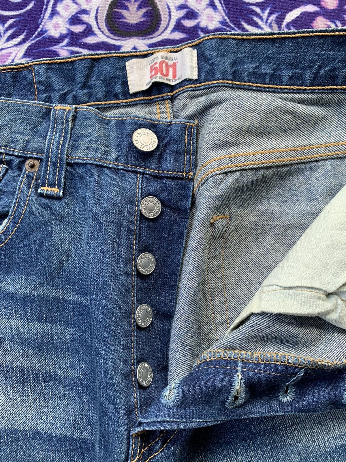 If Six Was Nine Vintage Levis 501 Faded Wash Denim Size US 32 / EU 48 - 5 Thumbnail