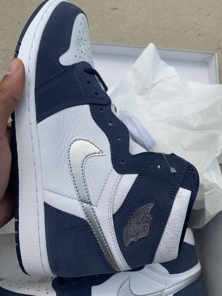 Jordan Brand Nike Jordan 1 Retro COJP Midnight Navy Size US 11.5 / EU 44-45 - 5 Thumbnail