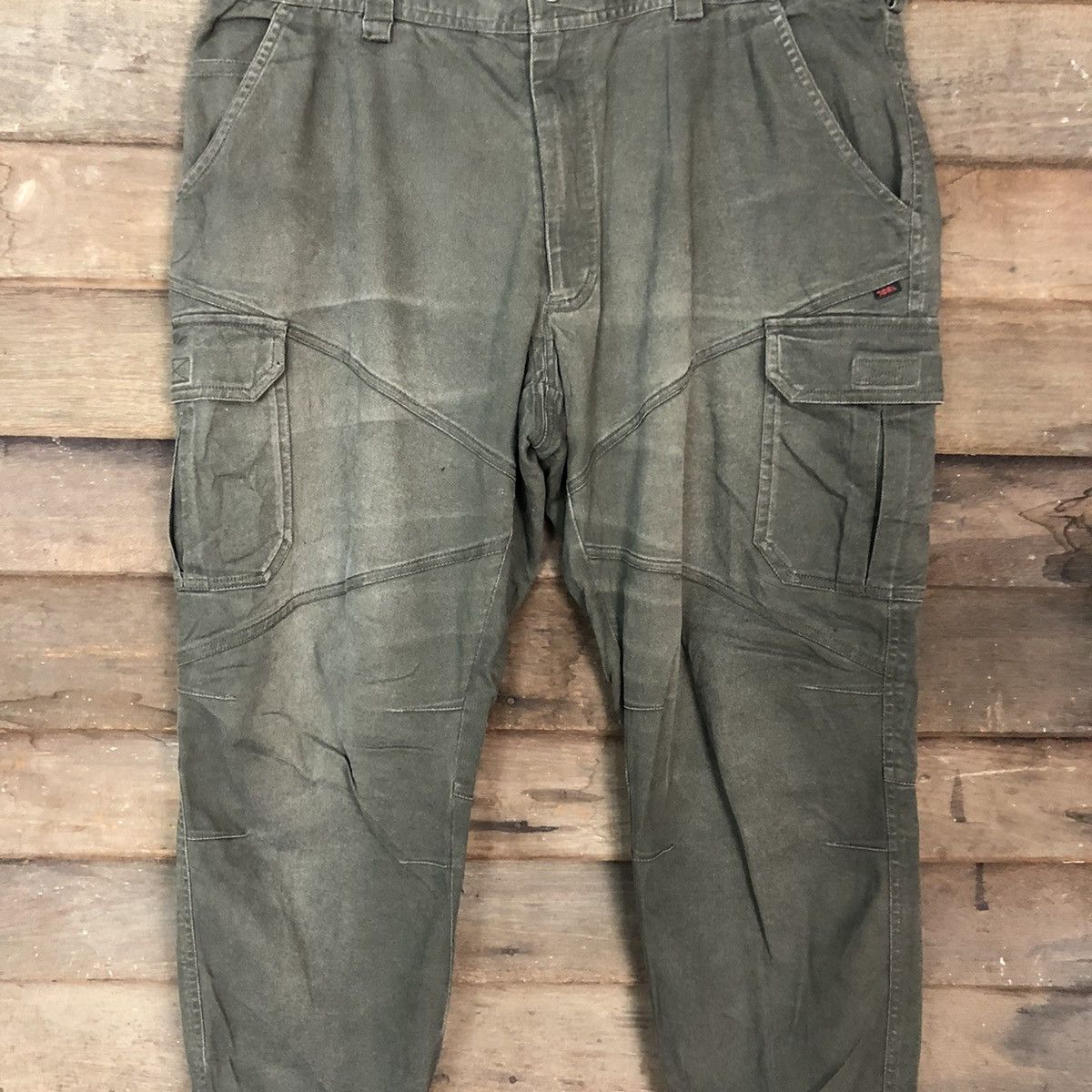 Faded Glory × Japanese Brand Tora Green Multipocket Tactical Cargo Pants #c961 Size US 37 - 4 Thumbnail