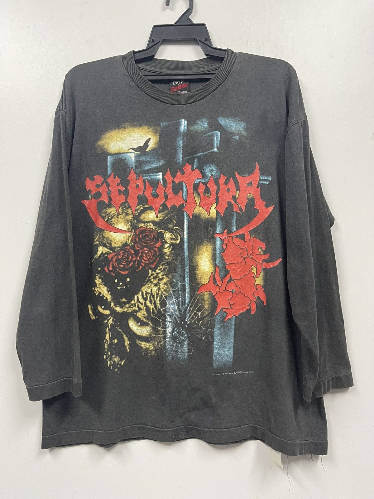 Band Tees Vintage 1996 Sepultura Distressed Bootleg T Shirt 90s Size US L / EU 52-54 / 3 - 1 Thumbnail