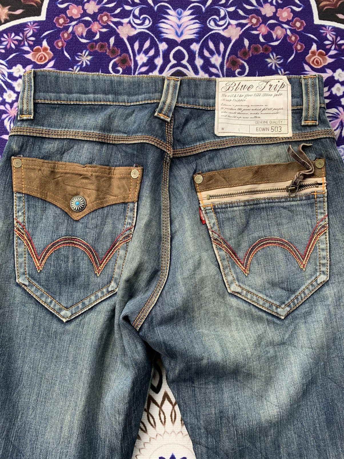 Edwin Vintage Edwin Blue Trip Distresed Faded Wash Denim Size US 34 / EU 50 - 10 Thumbnail