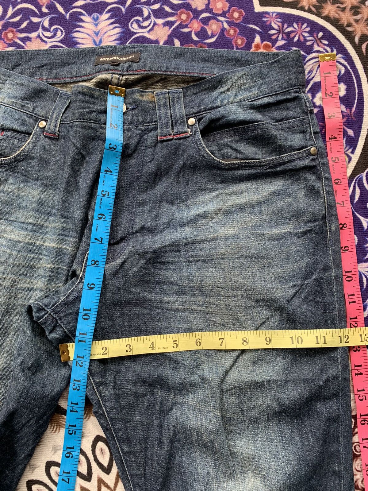 If Six Was Nine Semantic Design Faded Wash Denim Size US 35 - 8 Thumbnail