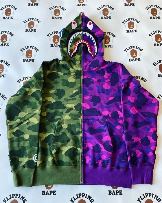 Bape BAPE COLOR CAMO SHARK FULL ZIP HOODIE SS22 | Grailed