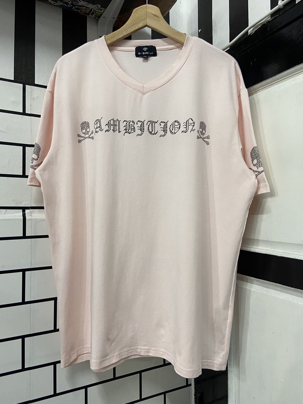 Japanese Brand Japanese Brand Be Ambition Skulls Fully Beads Rhinestone Tee Size US XL / EU 56 / 4 - 2 Thumbnail