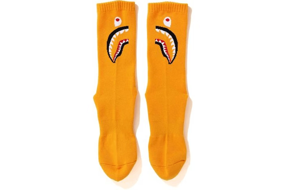 Bape (Size L) BAPE Shark Socks Orange Size ONE SIZE - 2 Thumbnail