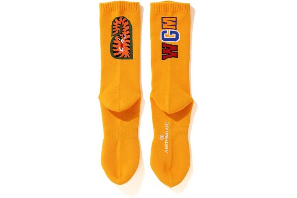 Bape (Size L) BAPE Shark Socks Orange Size ONE SIZE - 3 Thumbnail
