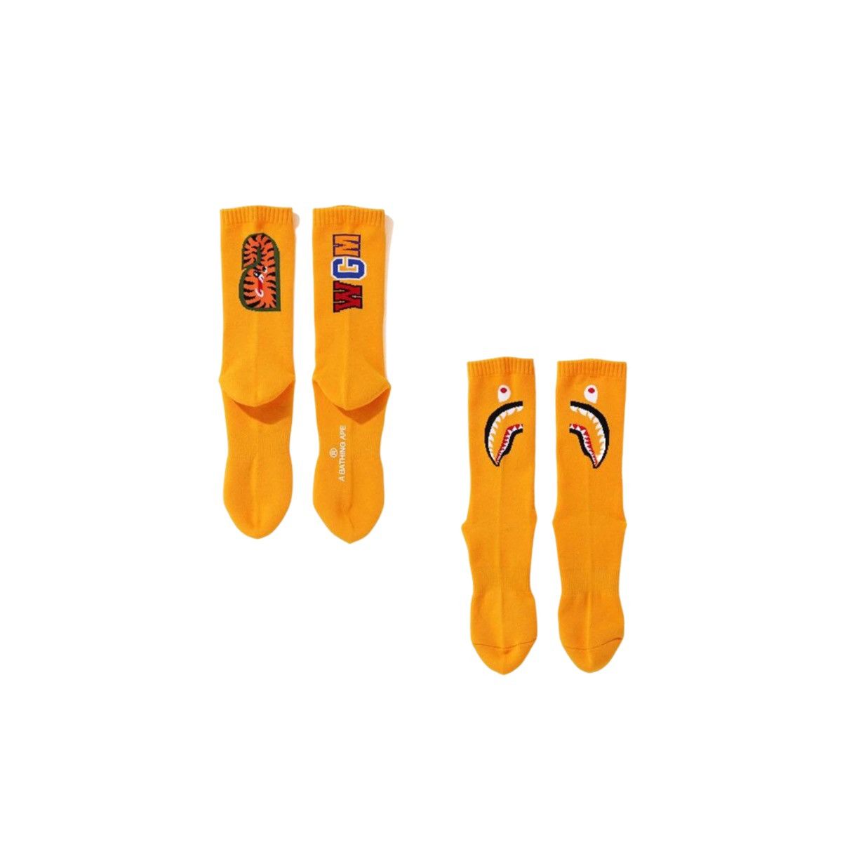 Bape (Size L) BAPE Shark Socks Orange Size ONE SIZE - 1 Thumbnail