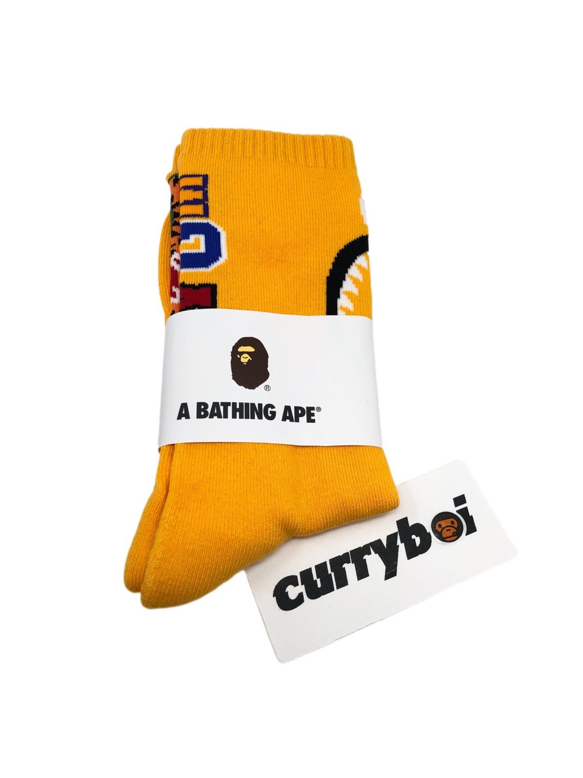 Bape (Size L) BAPE Shark Socks Orange Size ONE SIZE - 4 Thumbnail