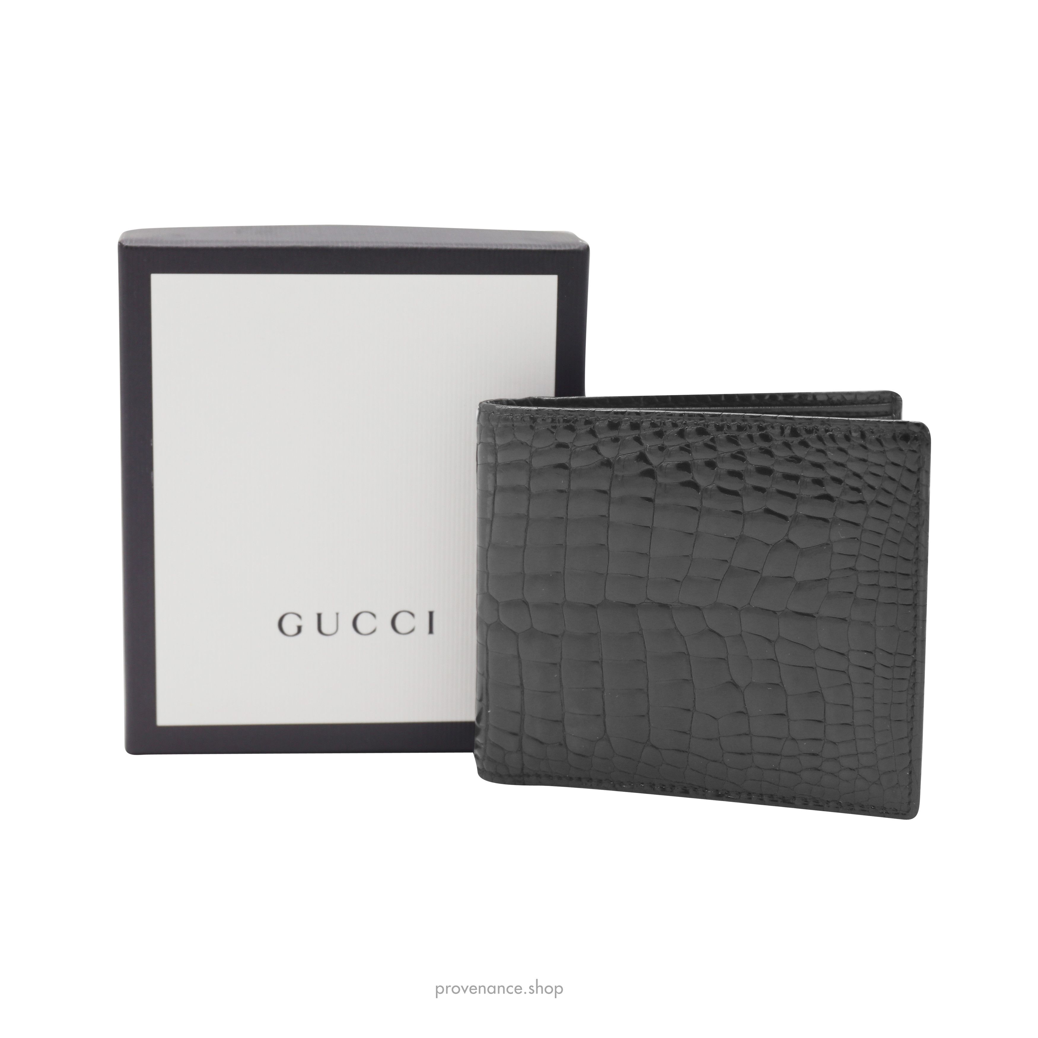 Gucci 🔴 Bifold Wallet - Black Crocodile Leather Size ONE SIZE - 1 Thumbnail