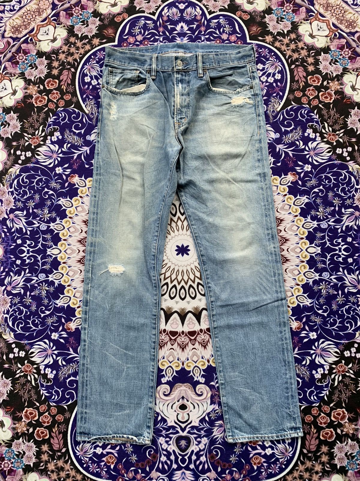 RRL Ralph Lauren Vintage Ralph Lauren Faded Wash Denim Size US 35 - 1 Thumbnail