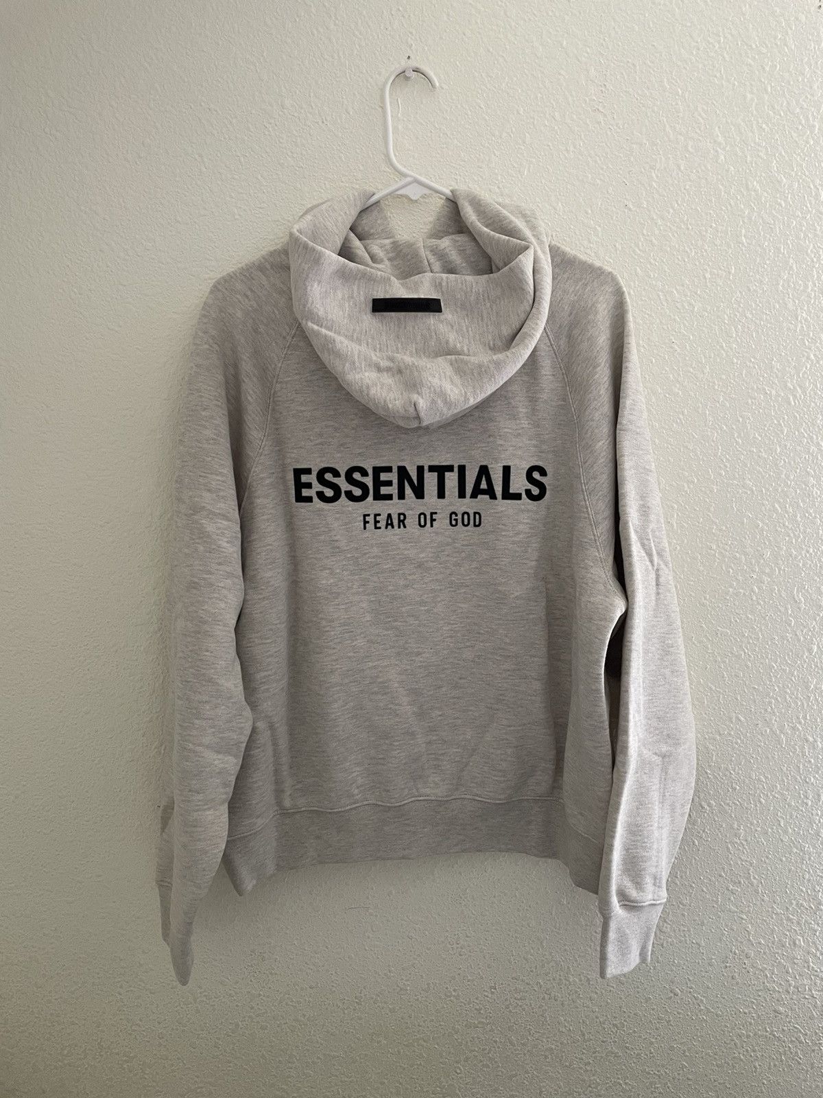 image of Fear Of God Essentials Ss21 Light Heather Oatmeal Hoodie, Men's (Size Small)