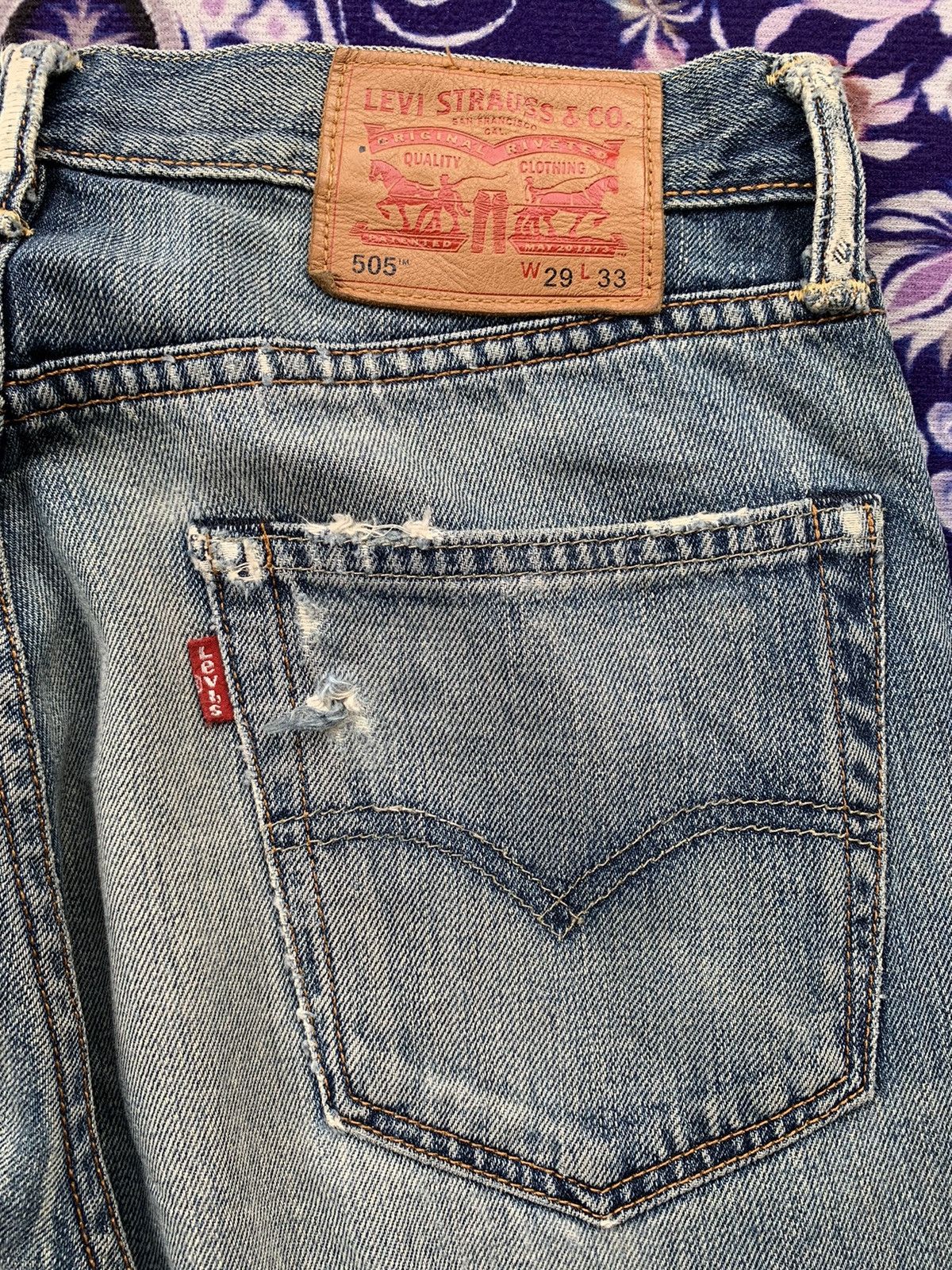 Levi's Levis 505 Faded Wash Denim Size US 31 - 14 Thumbnail