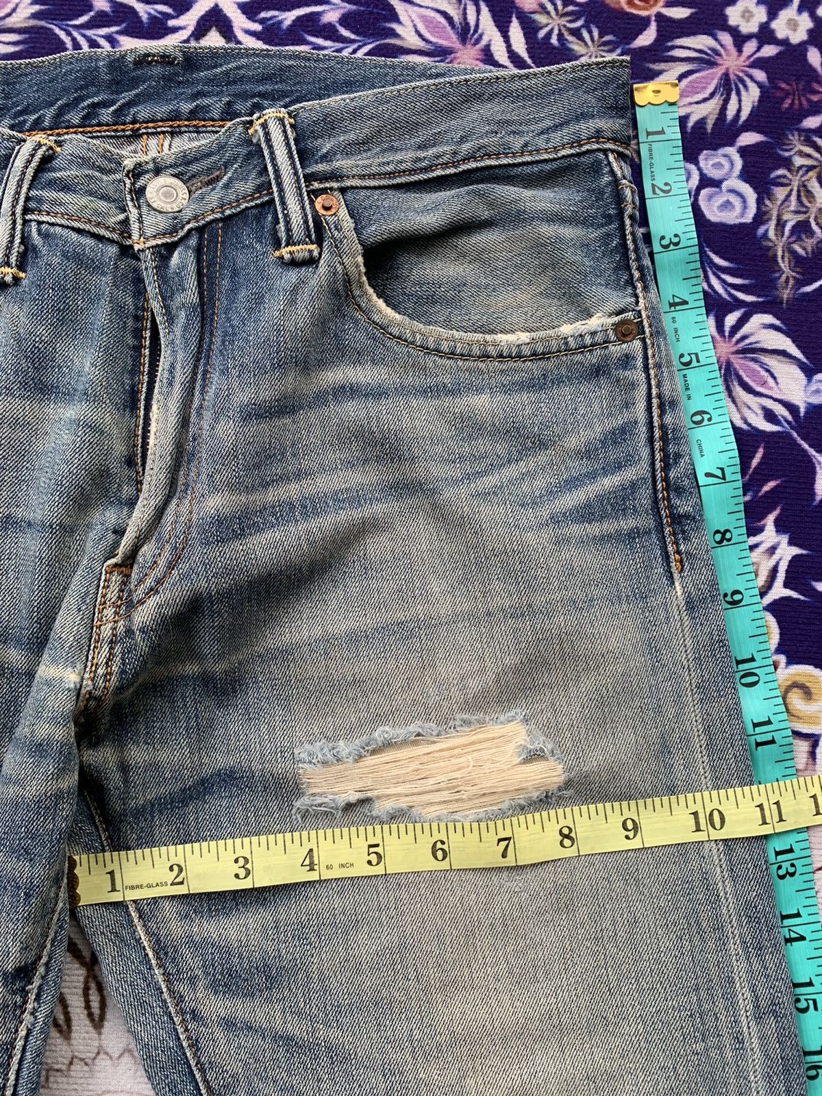 Levi's Levis 505 Faded Wash Denim Size US 31 - 16 Thumbnail